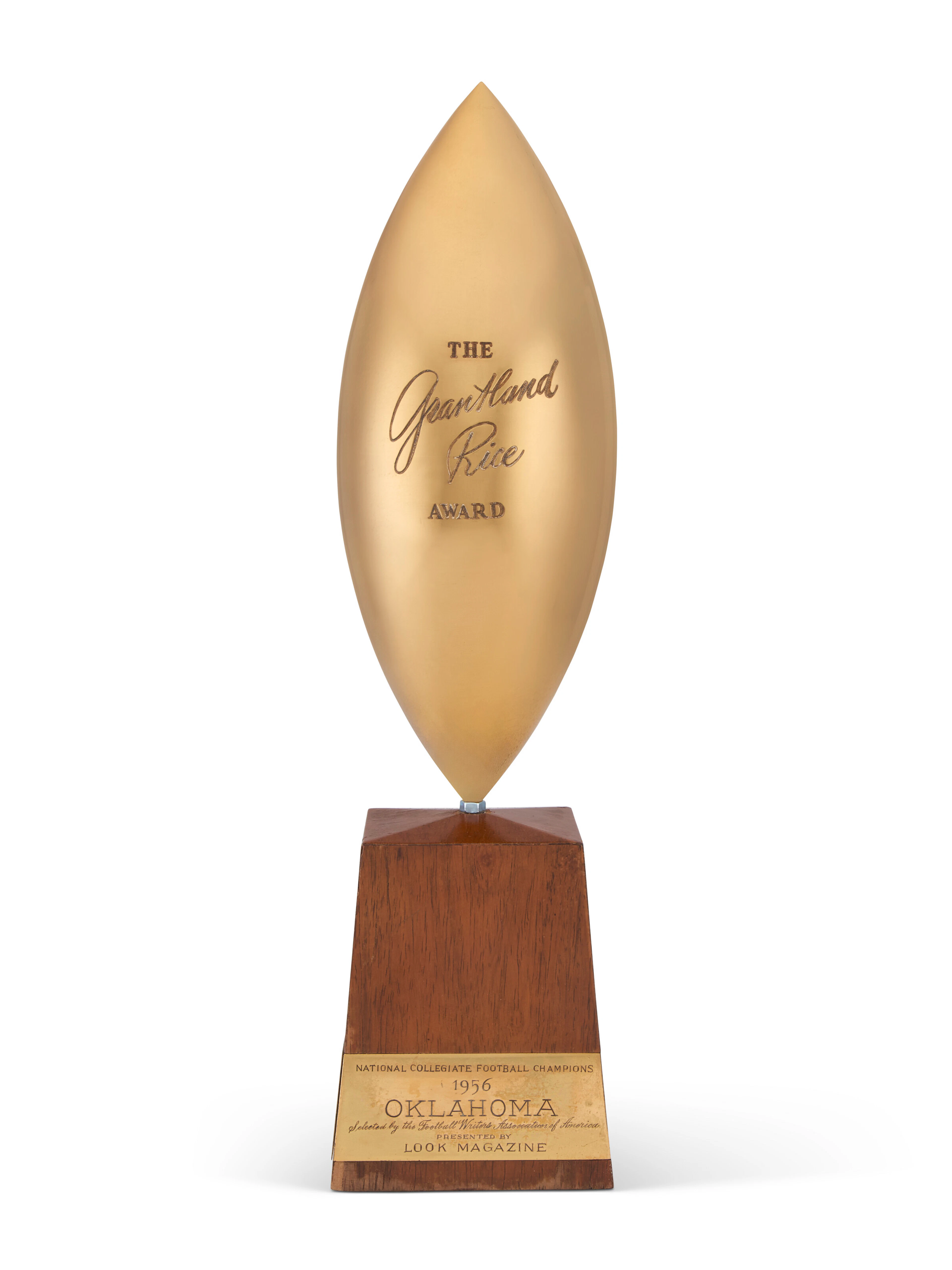 BUD WILKINSON AND THE OKLAHOMA SOONERS: AN AMERICAN BRASS FOOTBALL TROPHY