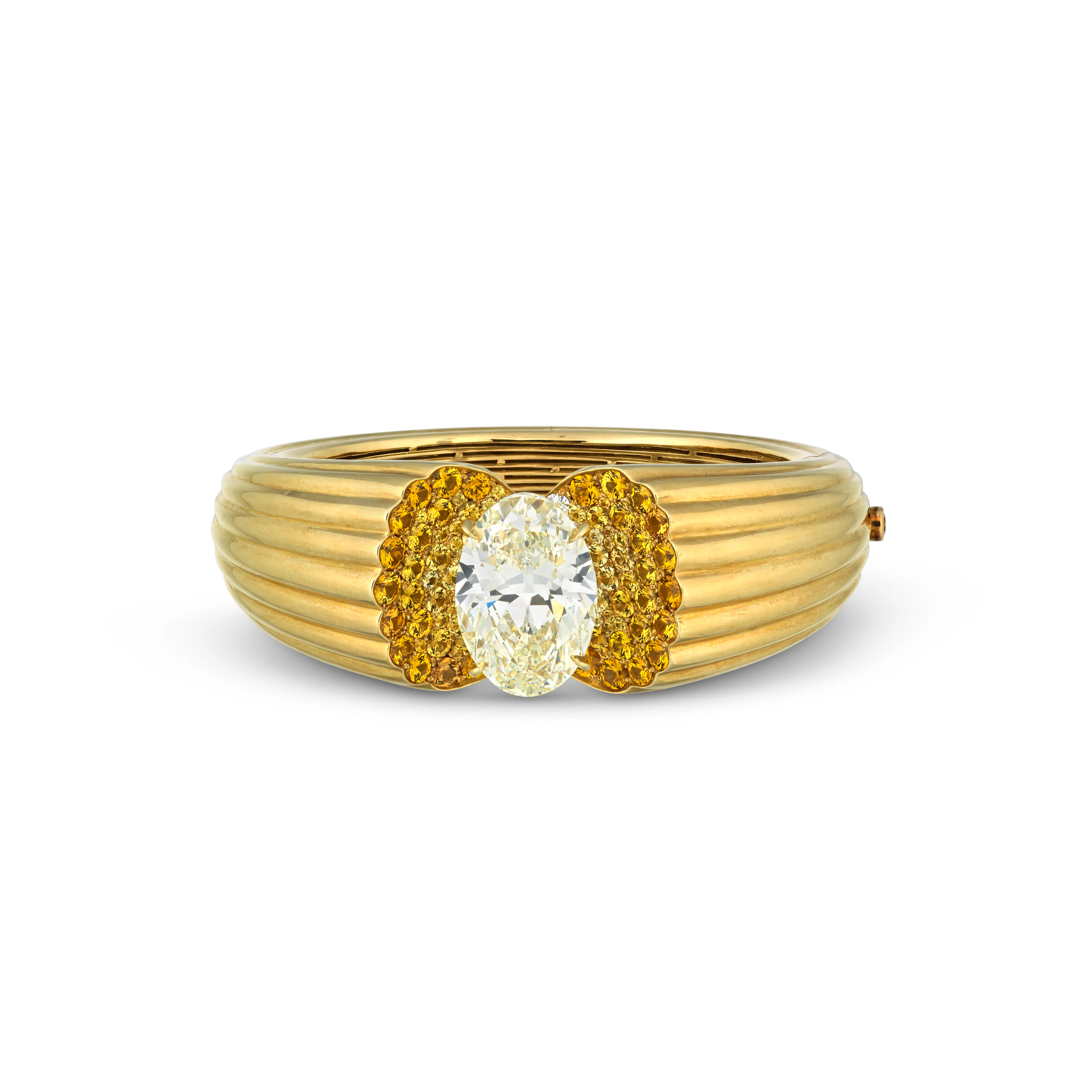 Diamond and Coloured Sapphire Bangle