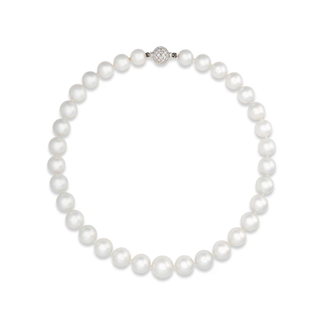 Cultured Pearl and Diamond Necklace