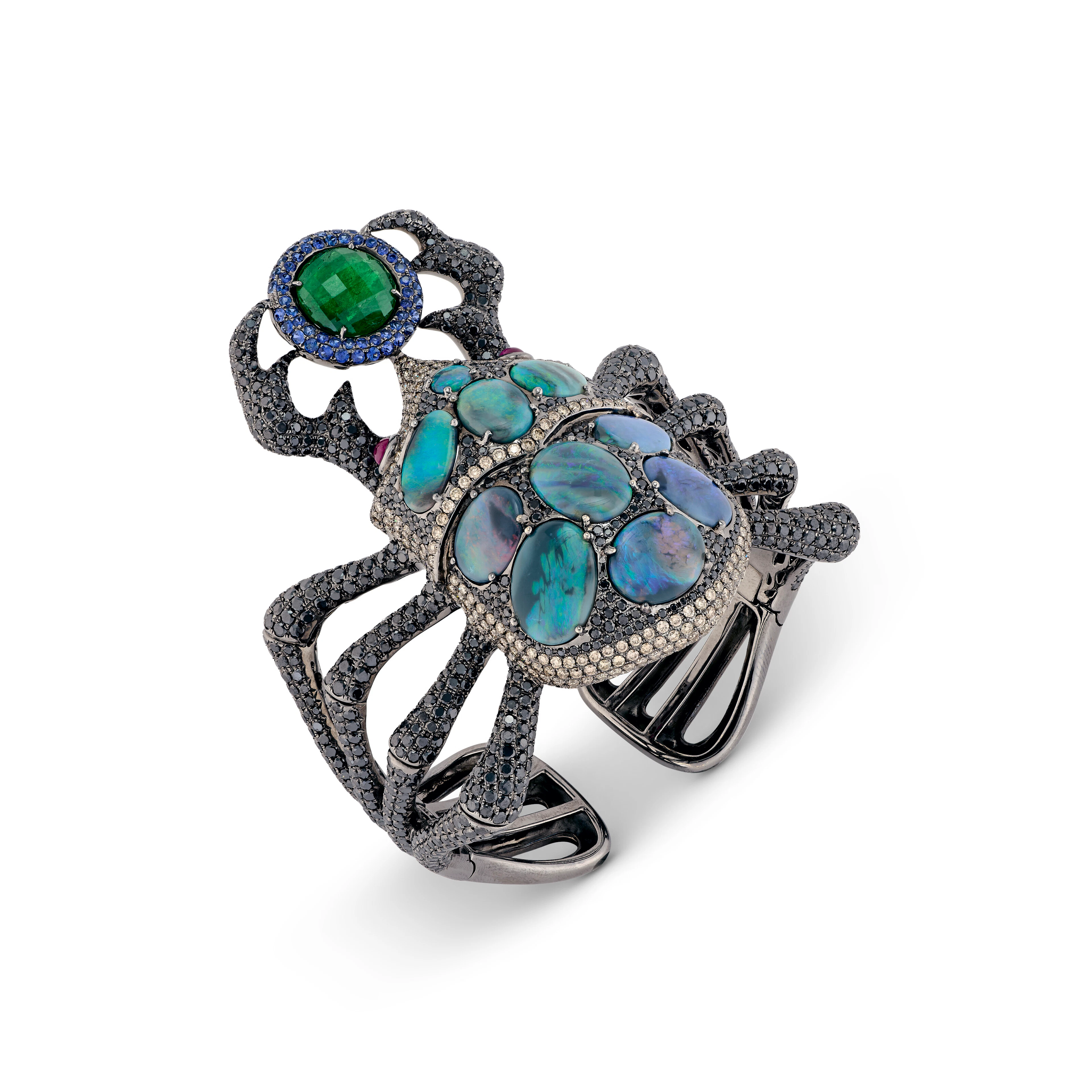 Multi-Gem Scarab Bangle