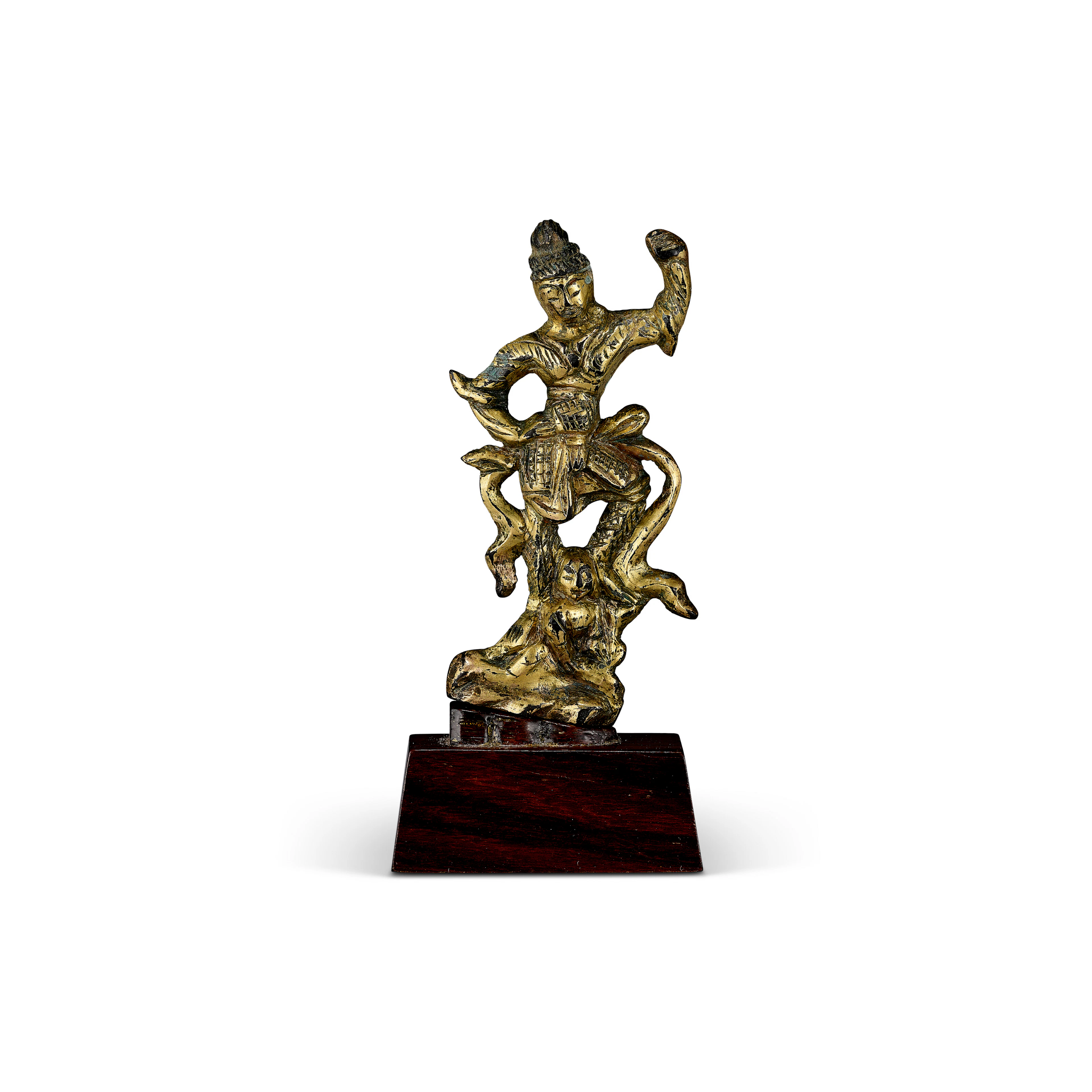 A Small Gilt-Bronze Figure of Lokapala