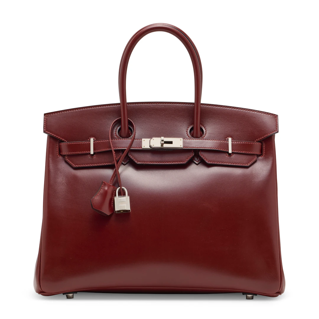 A Rouge H Calf Box Leather Birkin 35 with Palladium Hardware