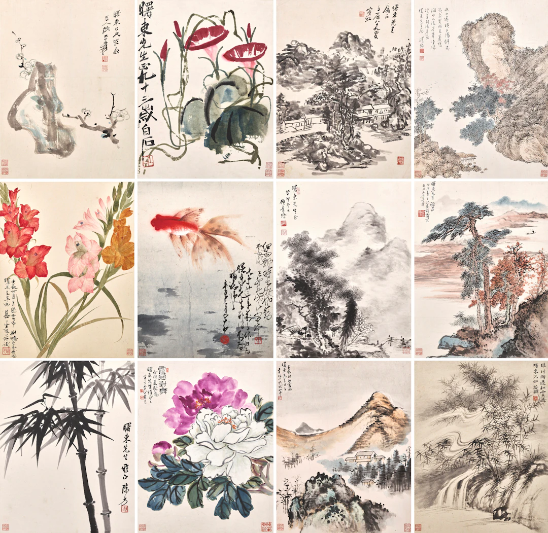 Huang Binhong (1865-1955), Qi Baishi (1863-1957), Zhang Daqian (1899-1983)