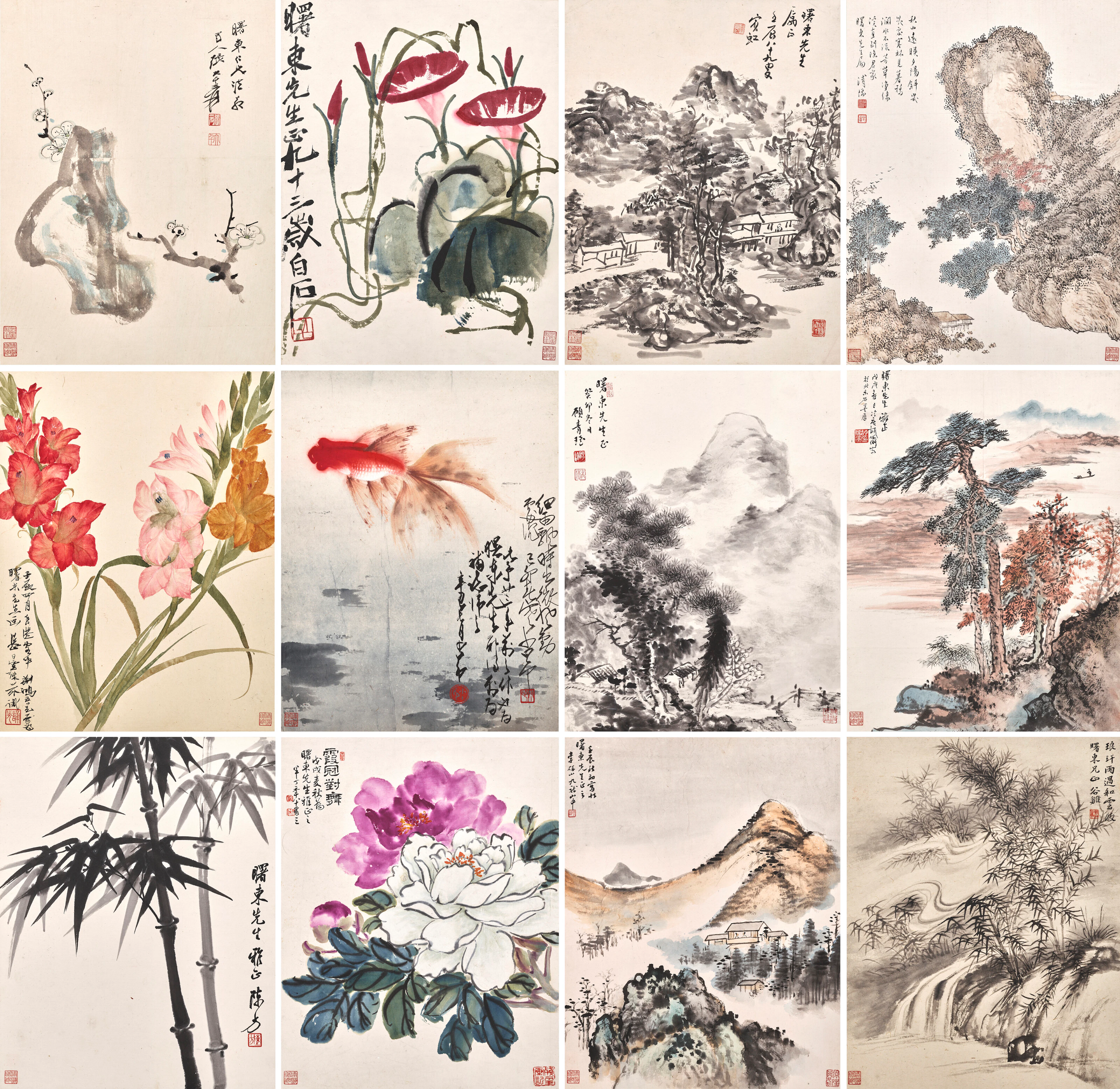 Huang Binhong (1865-1955), Qi Baishi (1863-1957), Zhang Daqian (1899-1983)