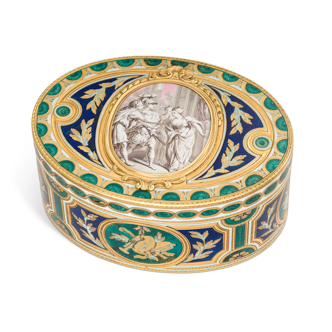 Louis Xv Enamelled Gold Snuff-Box by Charles Le Bastier, Paris, 1767