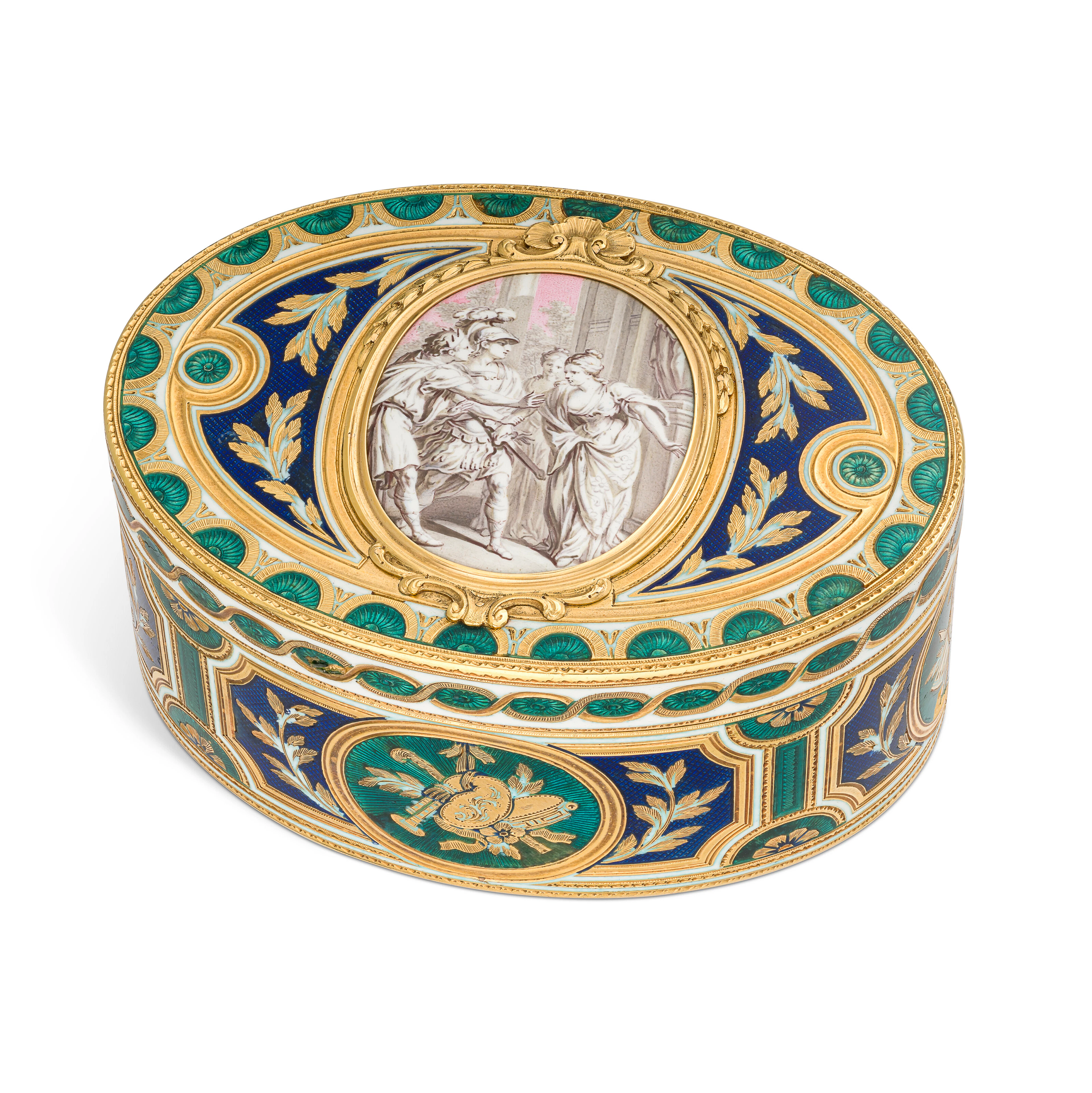 Louis Xv Enamelled Gold Snuff-Box by Charles Le Bastier, Paris, 1767