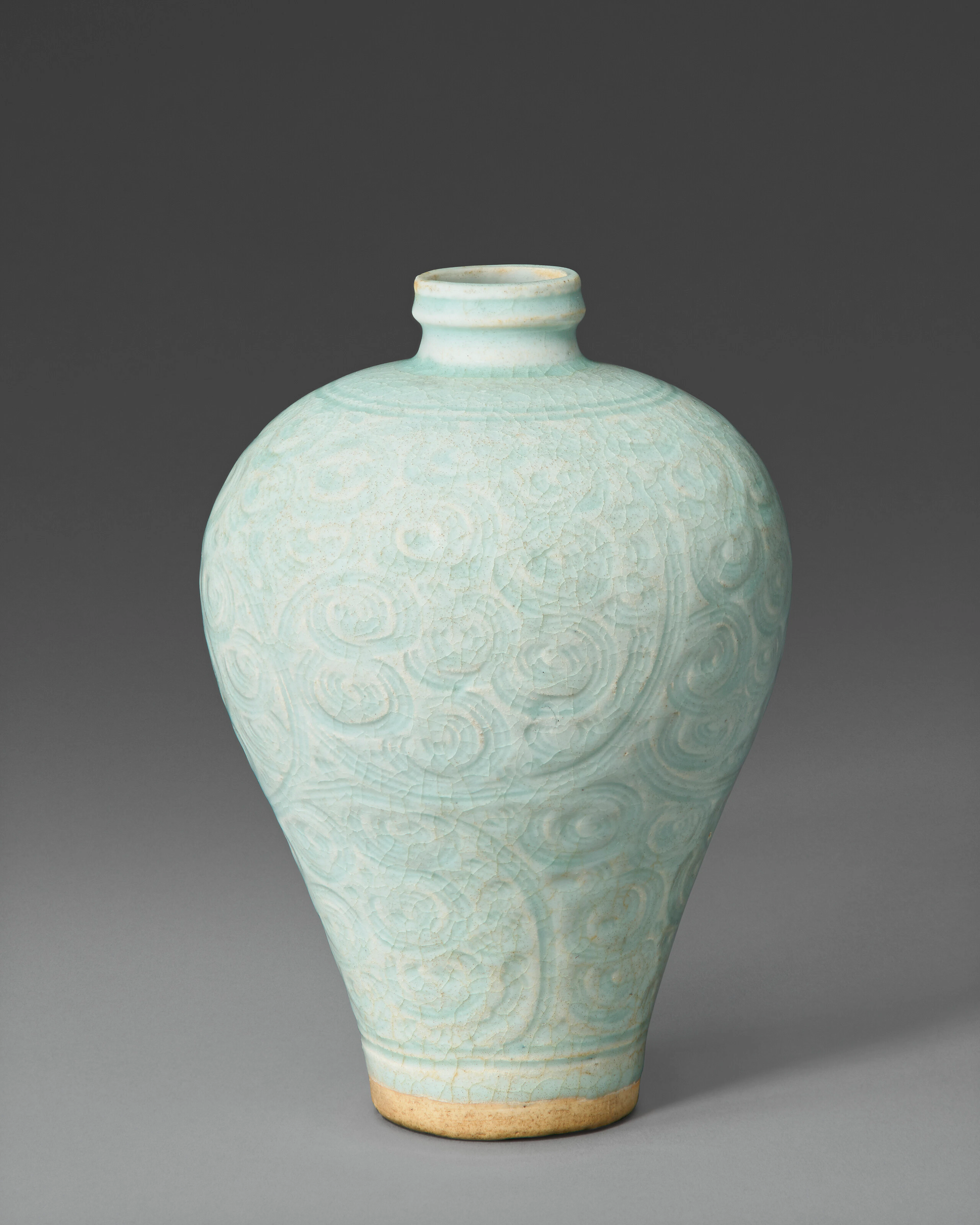 A Rare Small Carved Qingbai Tixi -Style Meiping