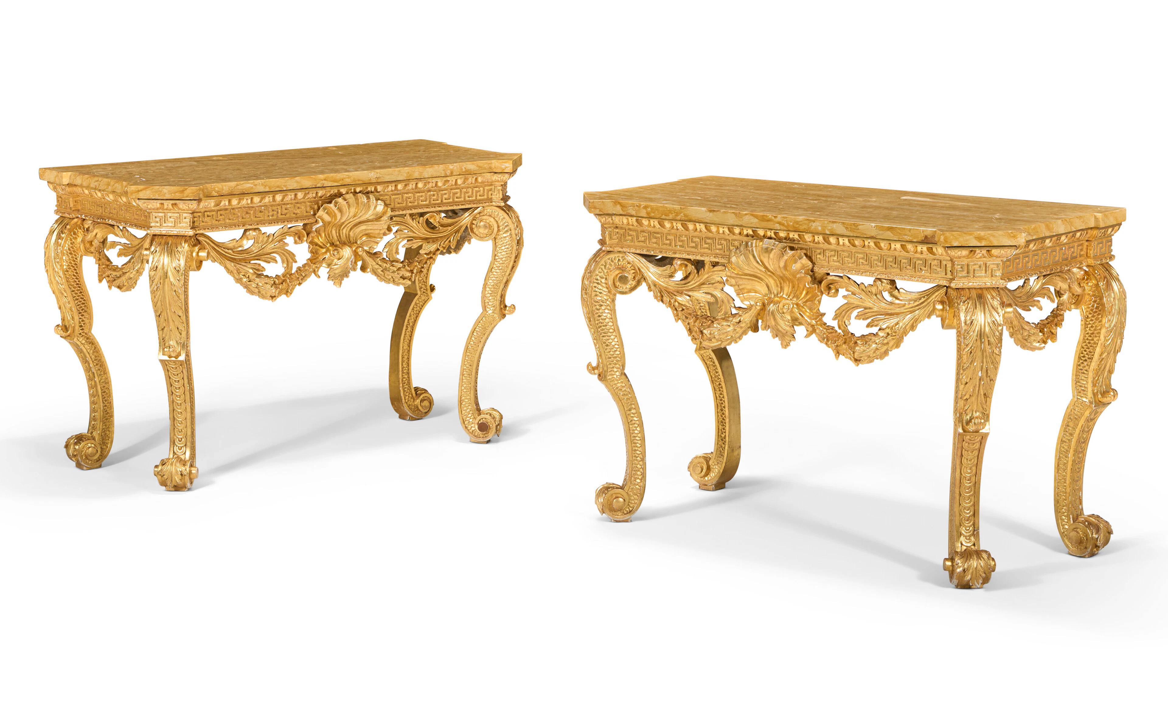A Pair of George Ii Giltwood Side Tables
