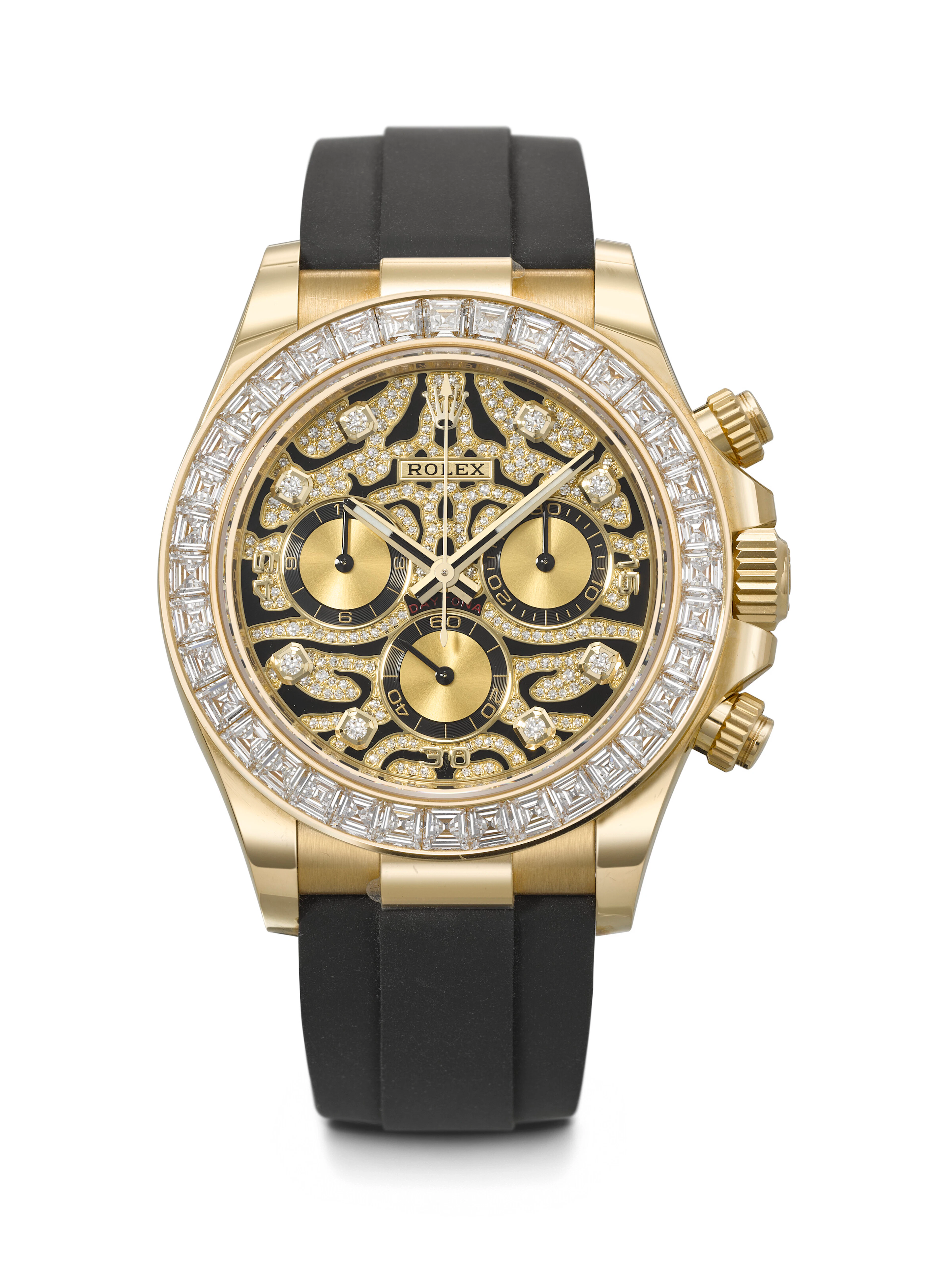ROLEX. AN EXCLUSIVE AND DAZZLING 18K GOLD AND DIAMOND-SET AUTOMATIC