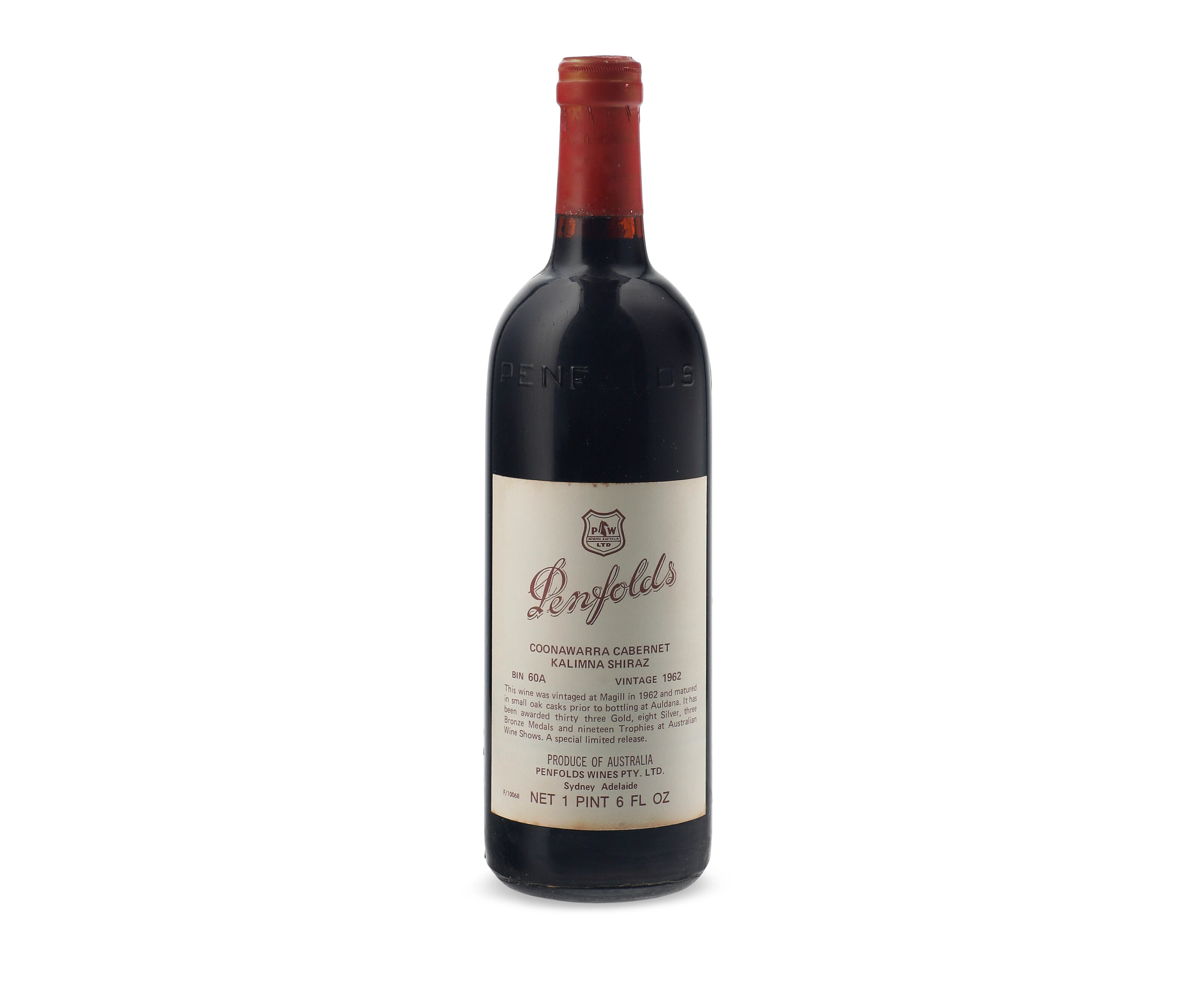 Penfolds, Bin 60A Coonawarra Cabernet Kalimna Shiraz 1962
