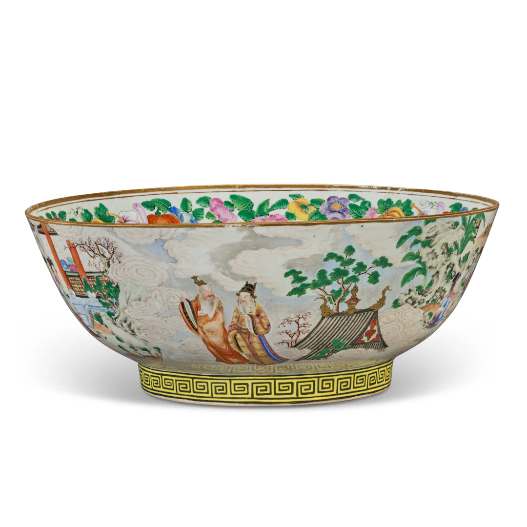 A Large Chinese Export Porcleain Famille Rose Punchbowl