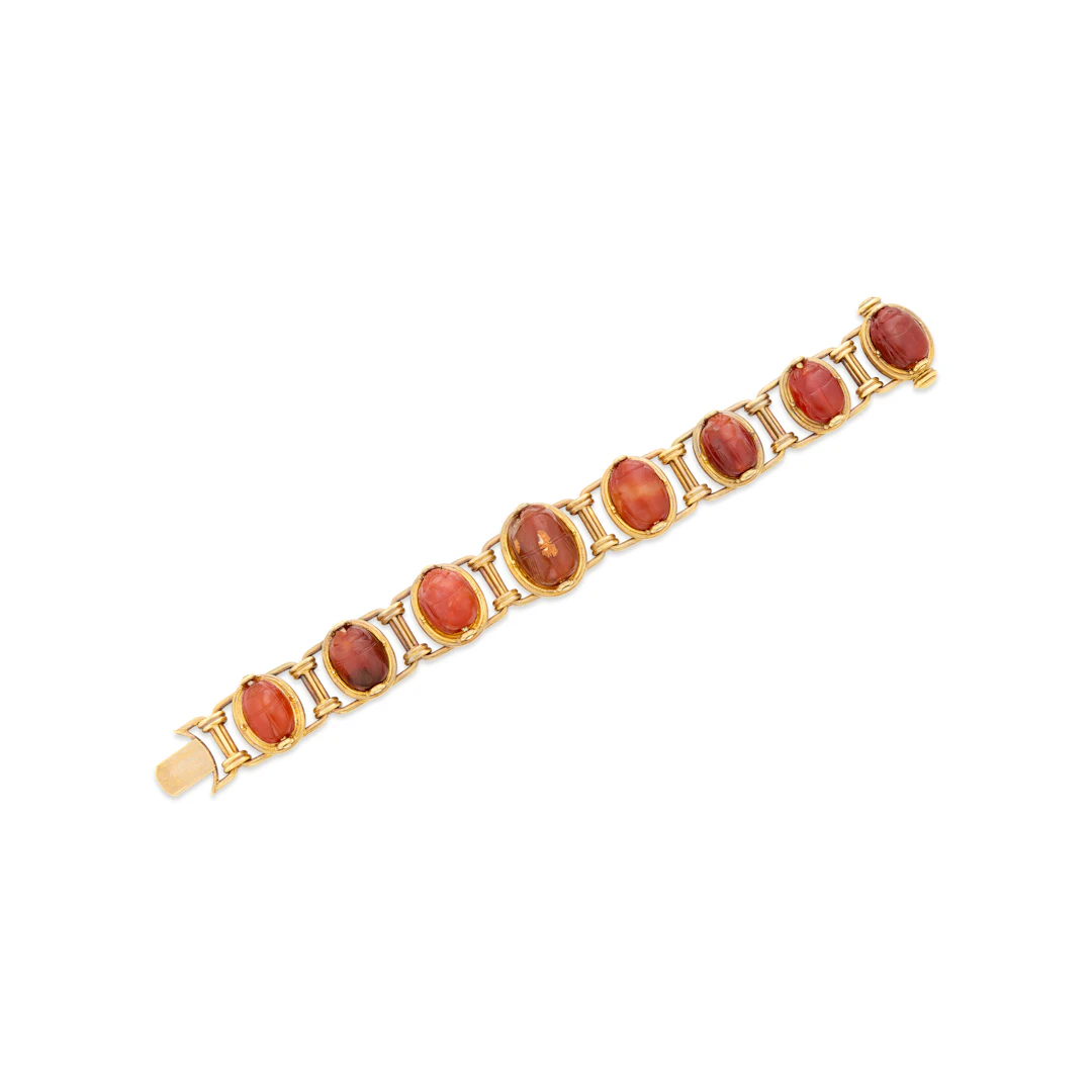Castellani Antique Carnelian and Gold Bracelet