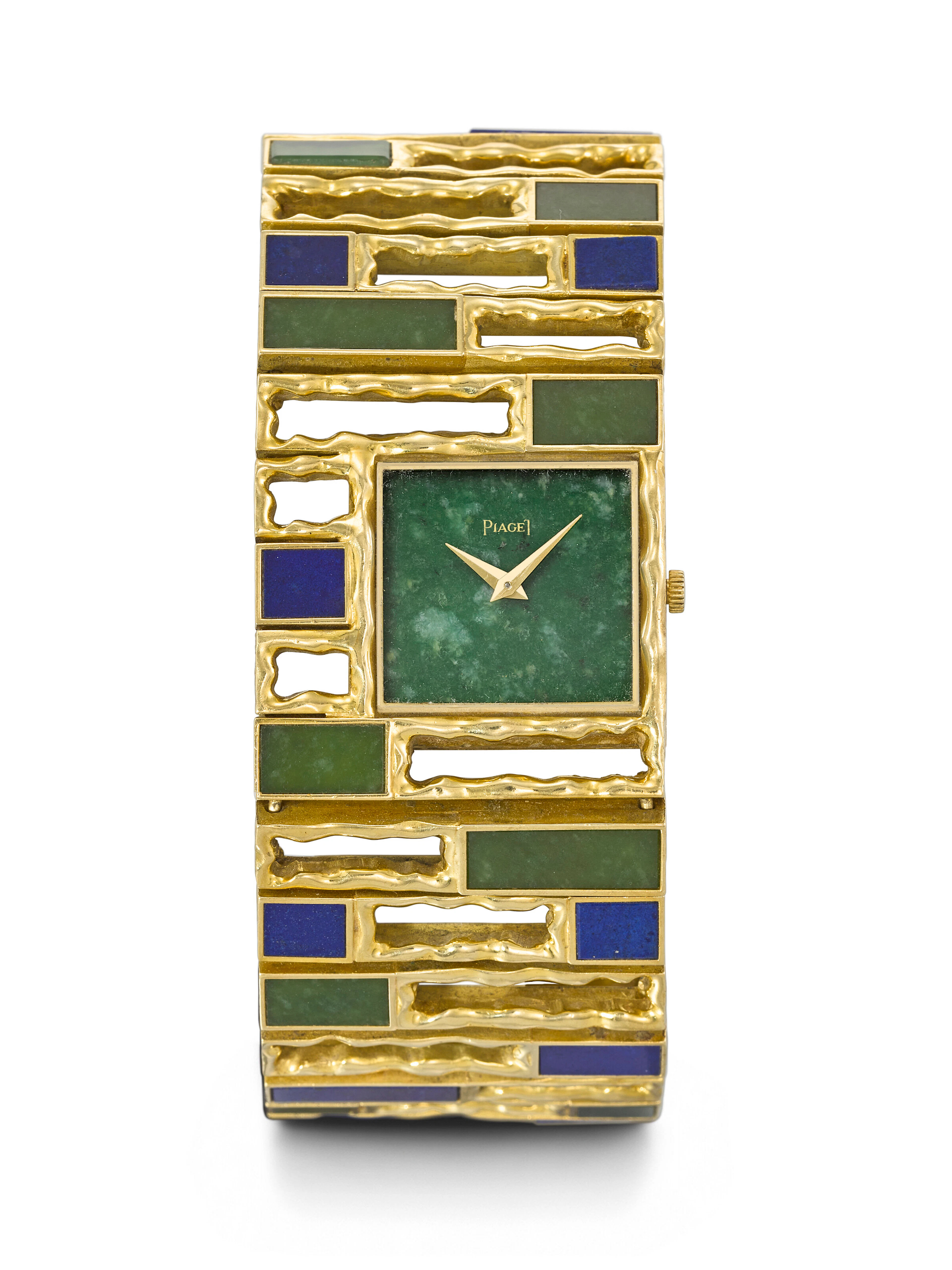PIAGET. A VERY RARE AND HIGHLY ELEGANT 18K GOLD, LAPIS LAZULI AND