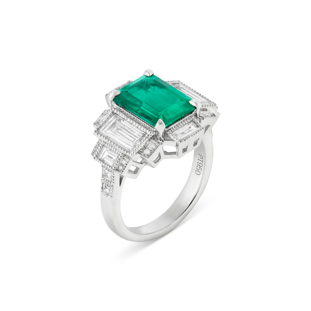 Emerald and Diamond Ring