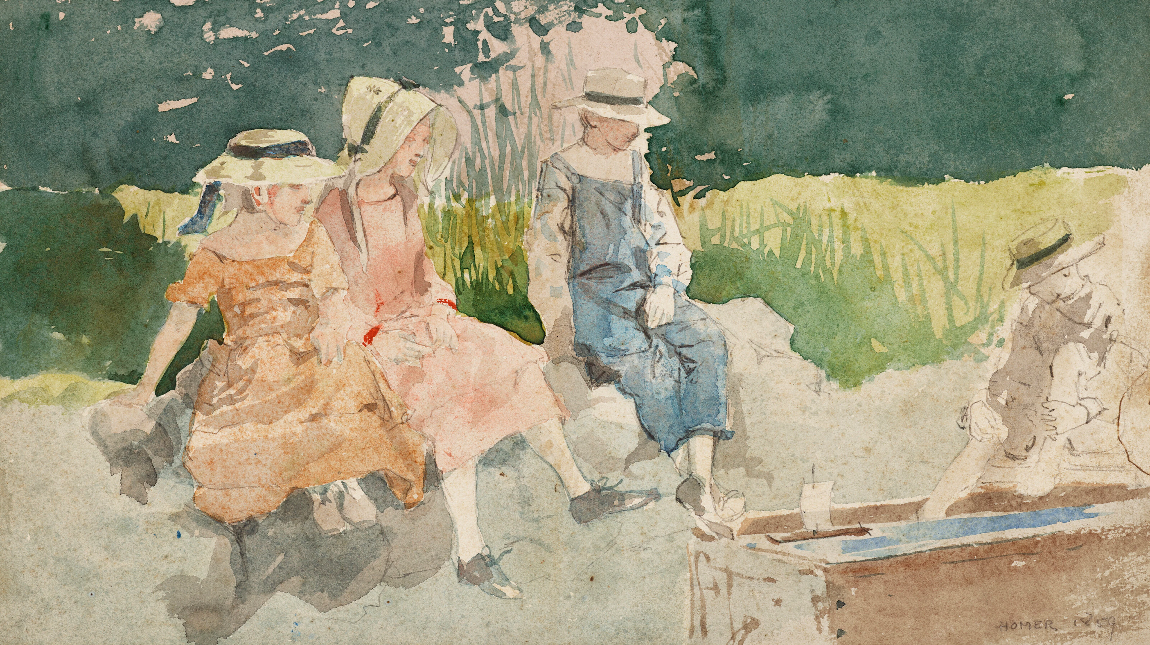 WINSLOW HOMER (1836-1910) Sailing Boats in the Watering Trough
