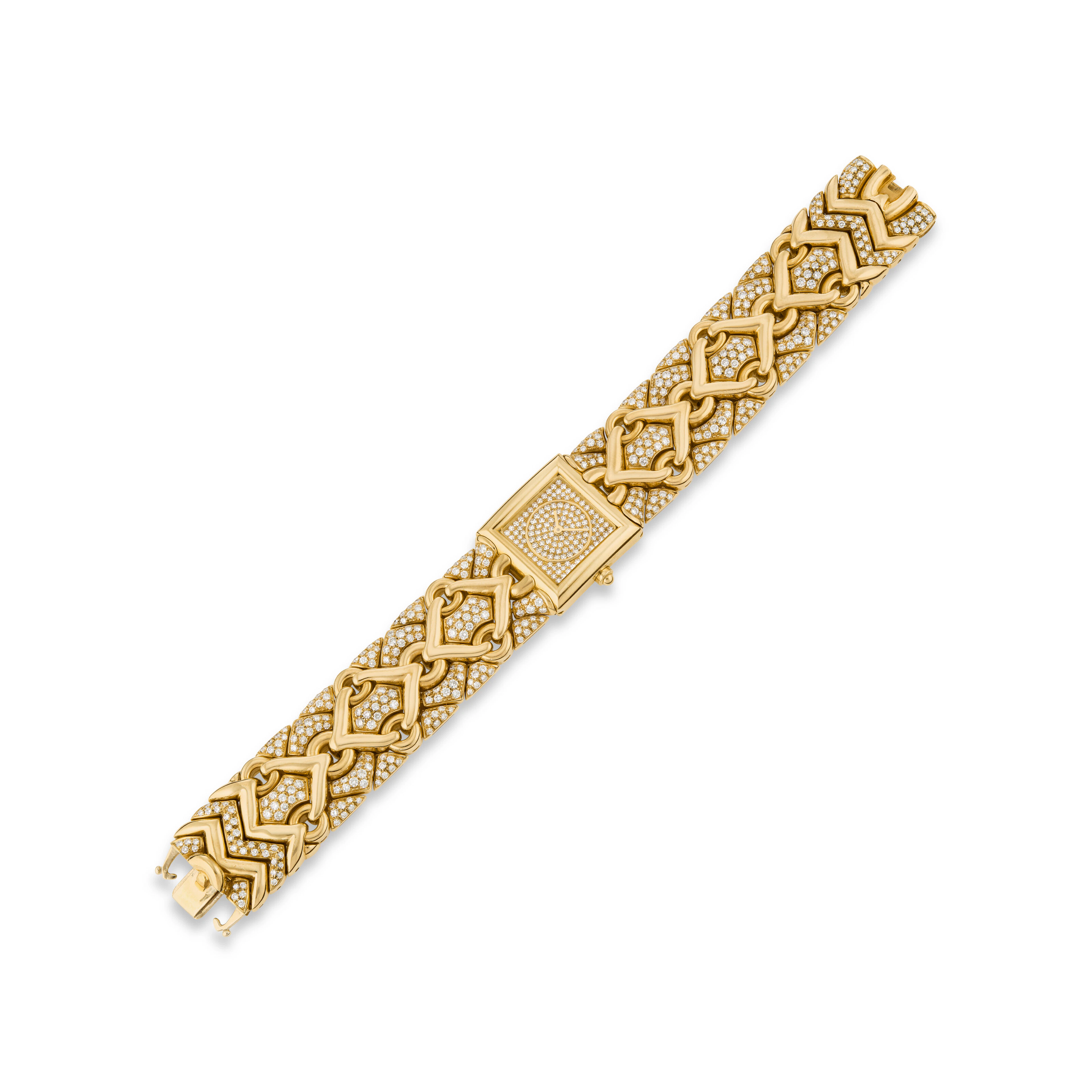 Bulgari Diamond and Gold 'Trika' Wristwatch