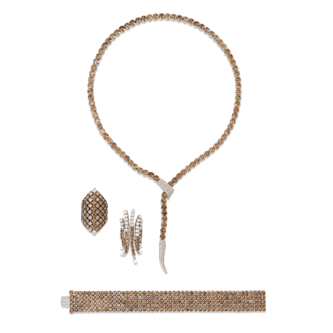 Gavello Group of Coloured Diamond and Diamond Jewellery