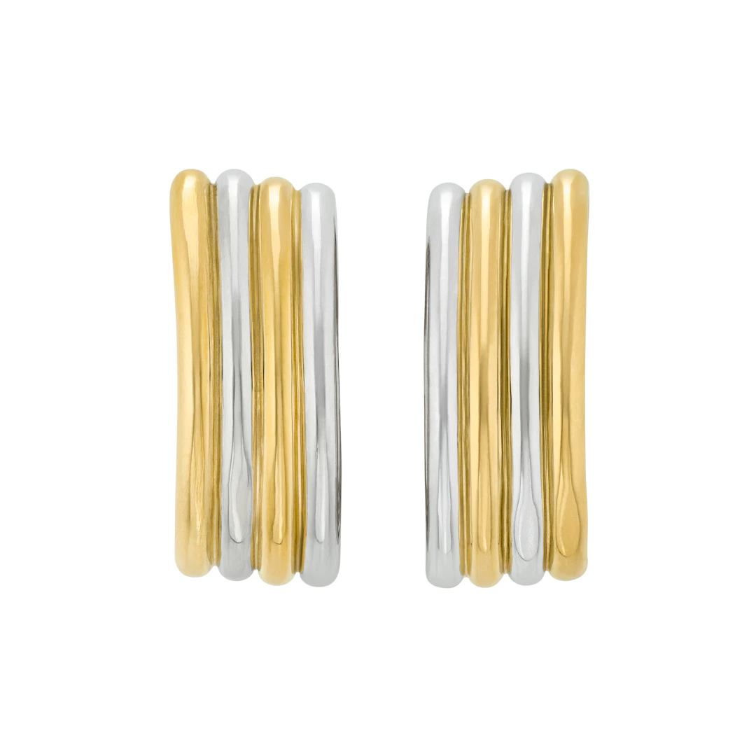 Bulgari Bi-Colored Gold Hoop Earrings