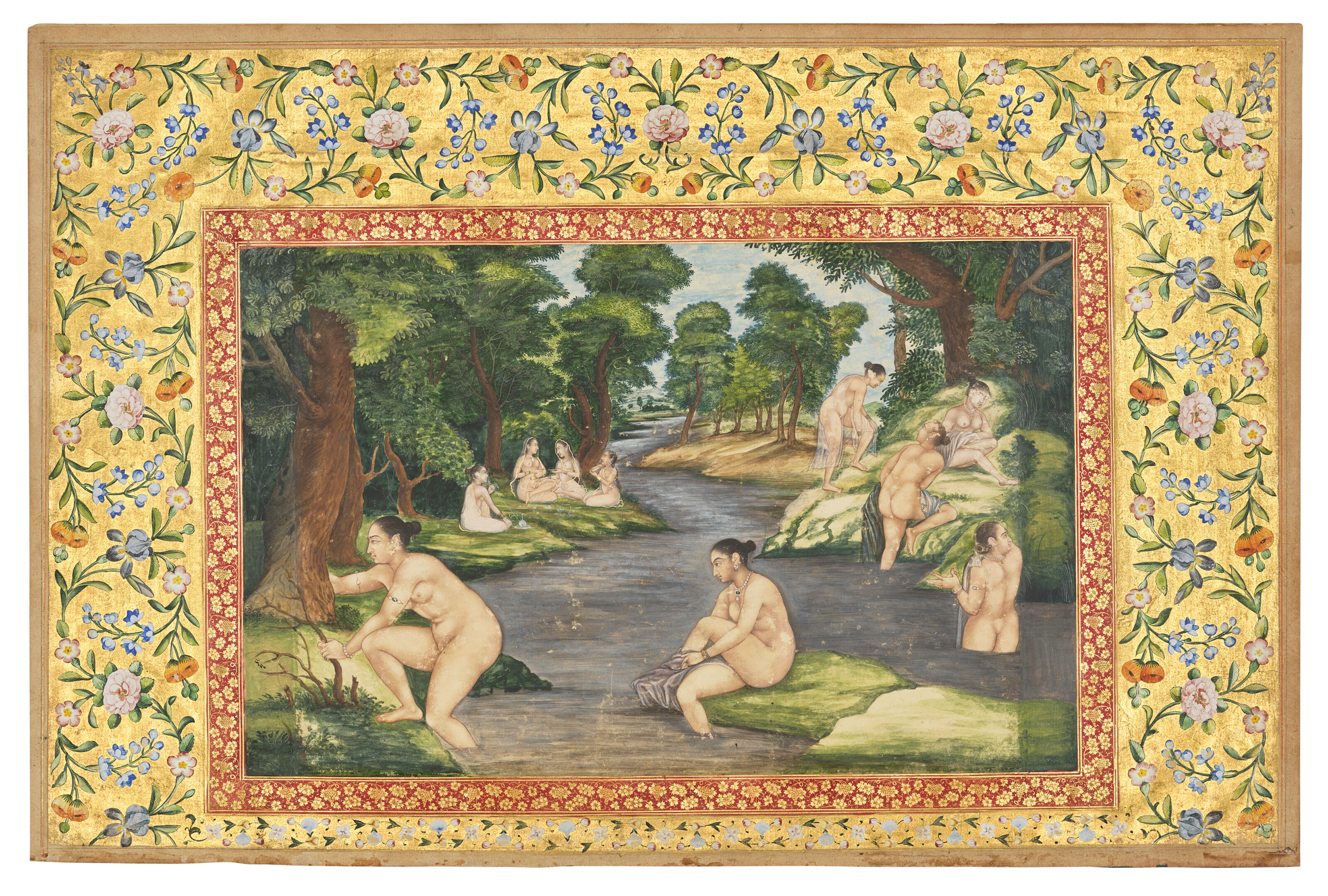 WOMEN BATHING IN A RIVER