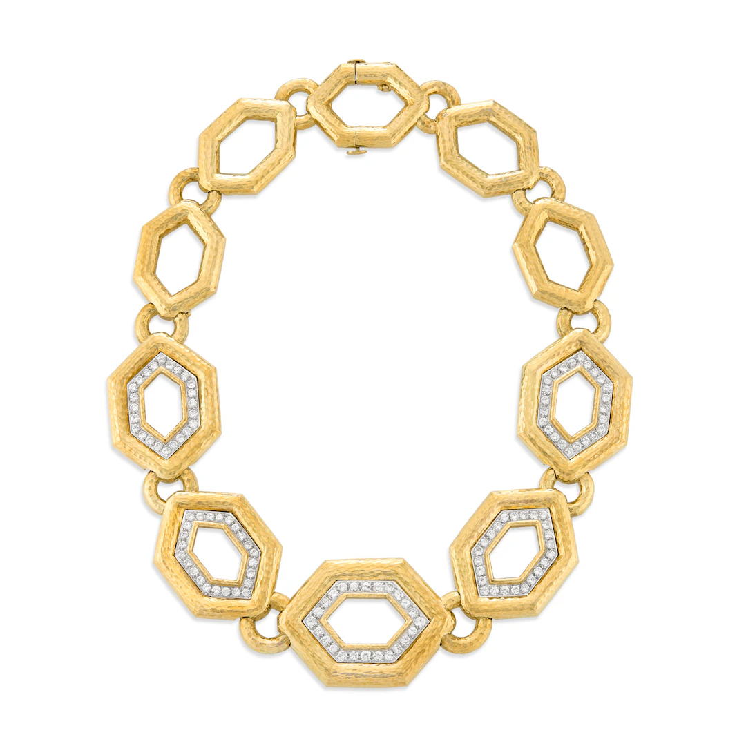 David Webb Diamond and Gold Necklace