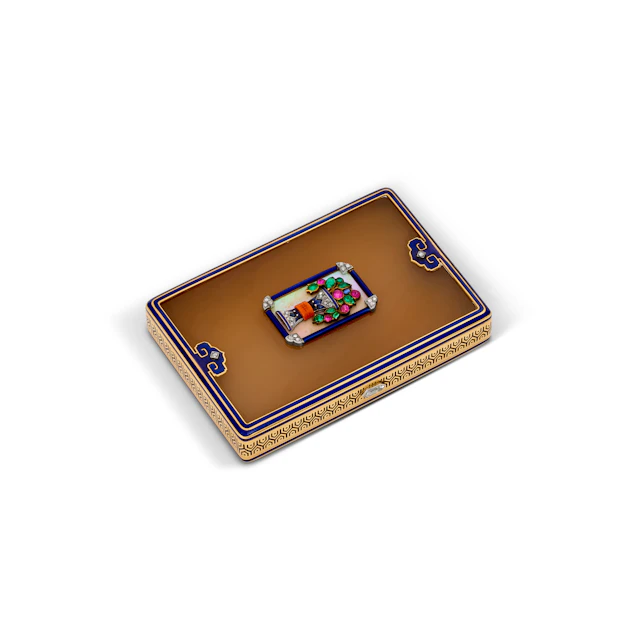 Cartier Art Deco Multi-Gem and Enamel Cigarette Case