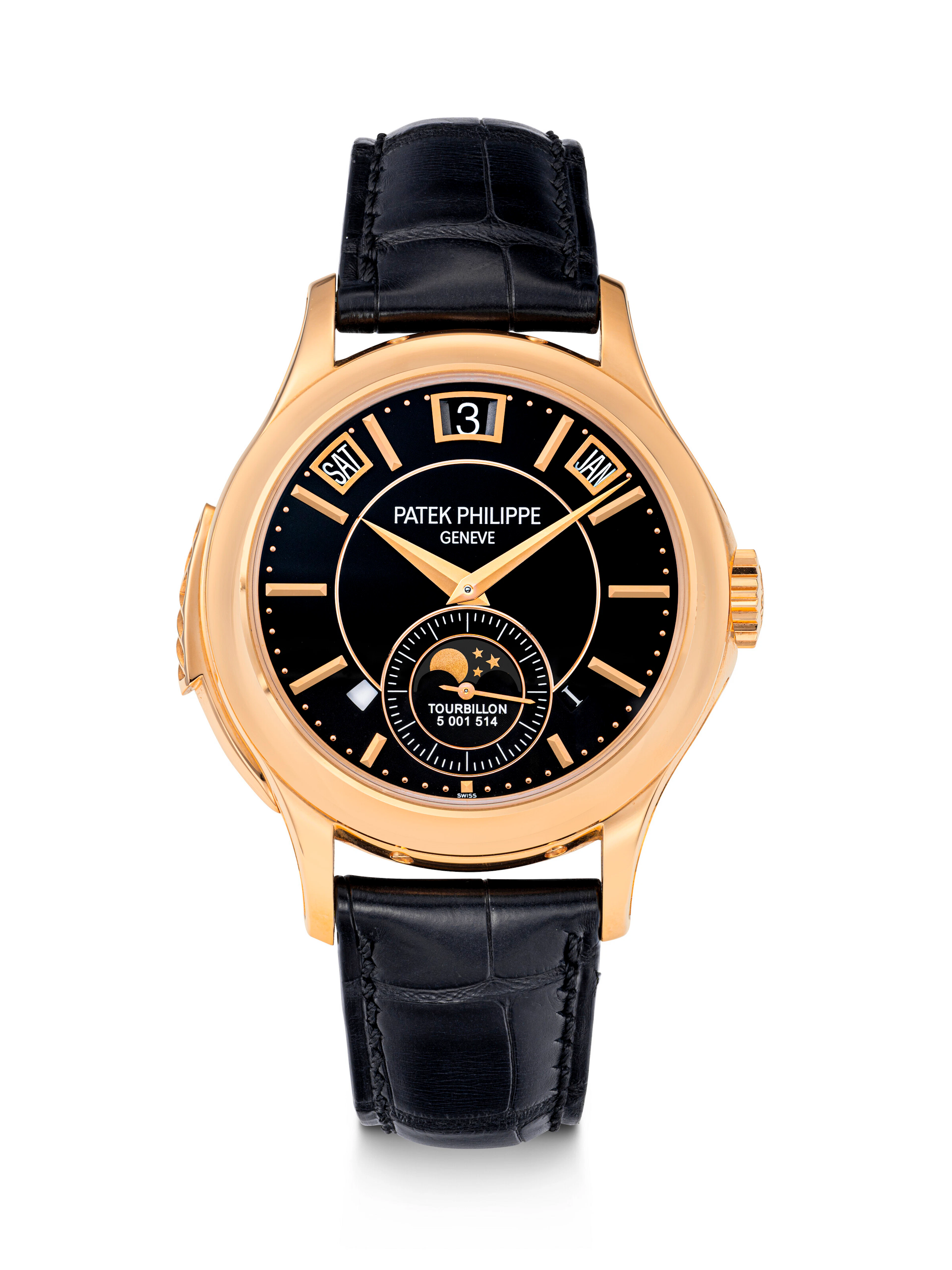 PATEK PHILIPPE. A VERY RARE AND IMPRESSIVE 18K PINK GOLD MINUTE REPEATING