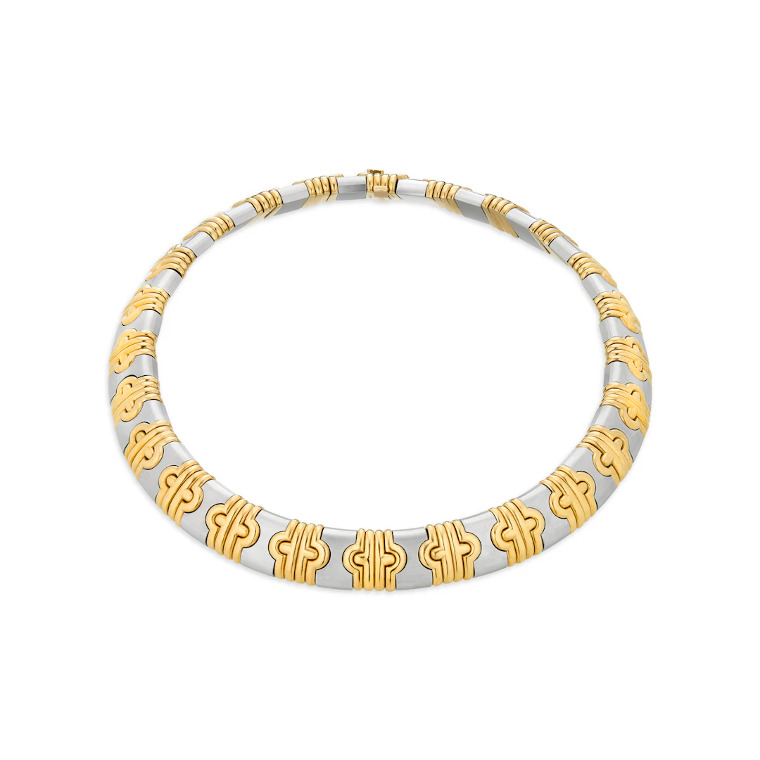 Bulgari Gold and Steel 'Parentesi' Necklace