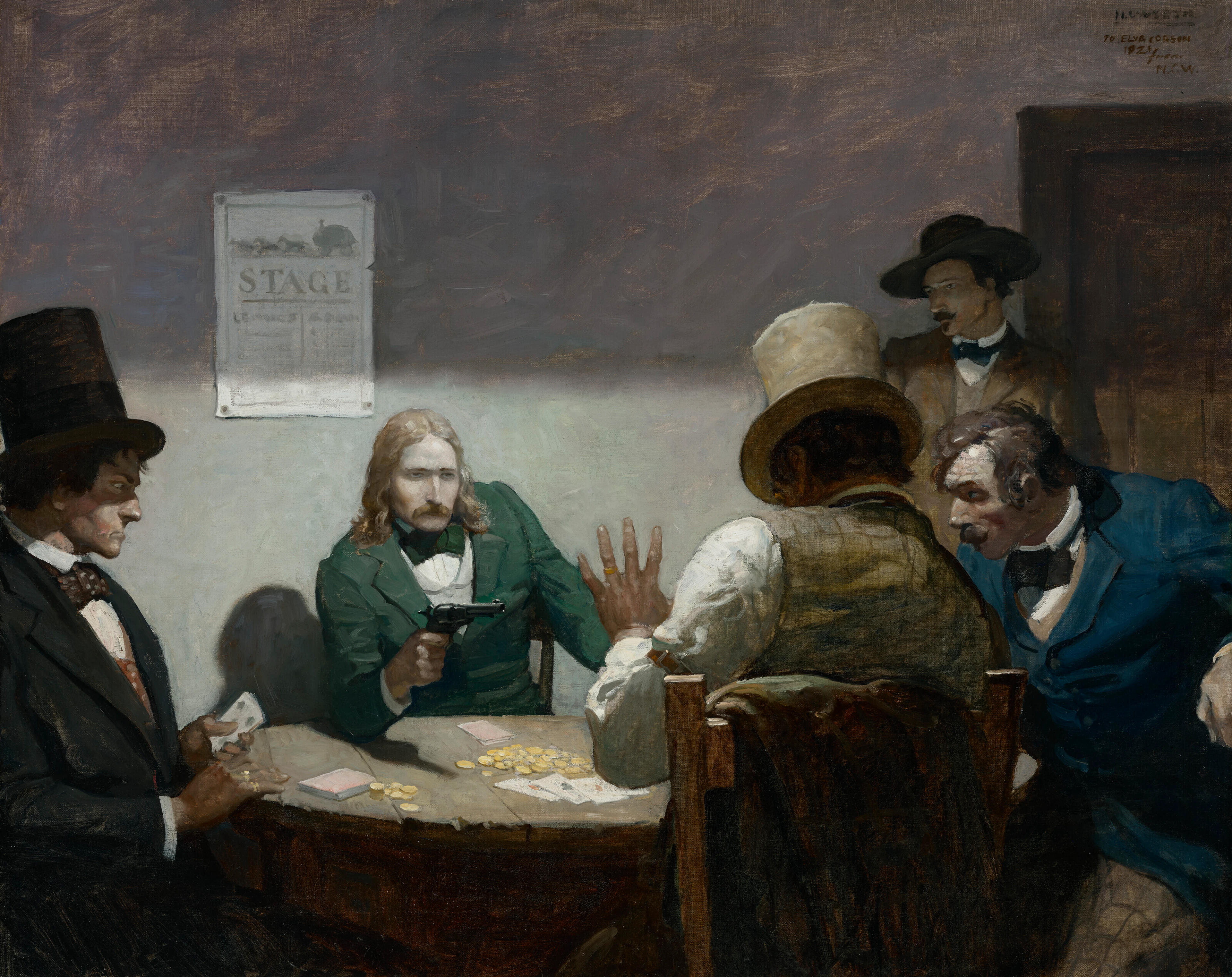 NEWELL CONVERS WYETH (1882-1945) Wild Bill Hickok at the Cards
