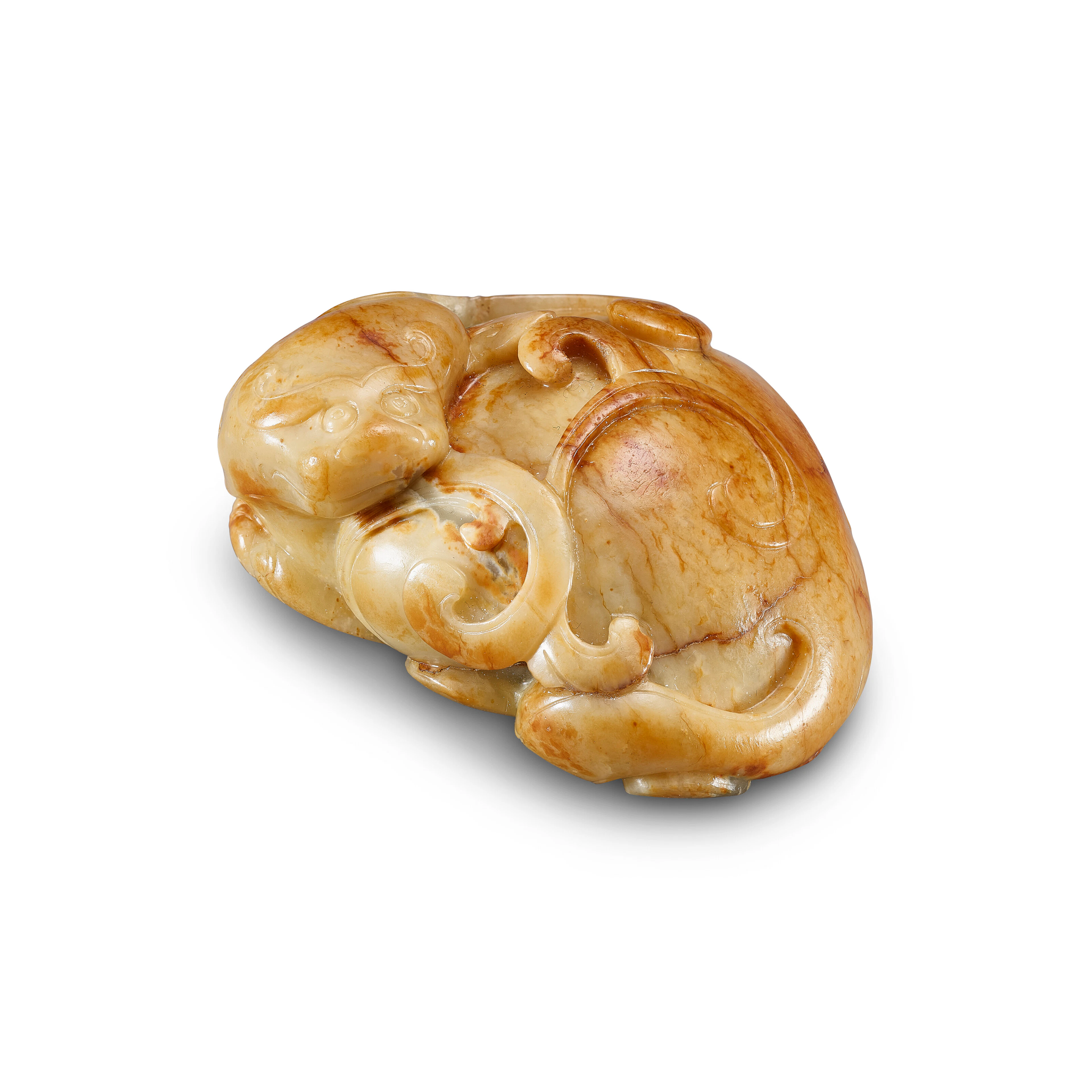 A Yellow Jade 'Mythical Animal' Paper Weight