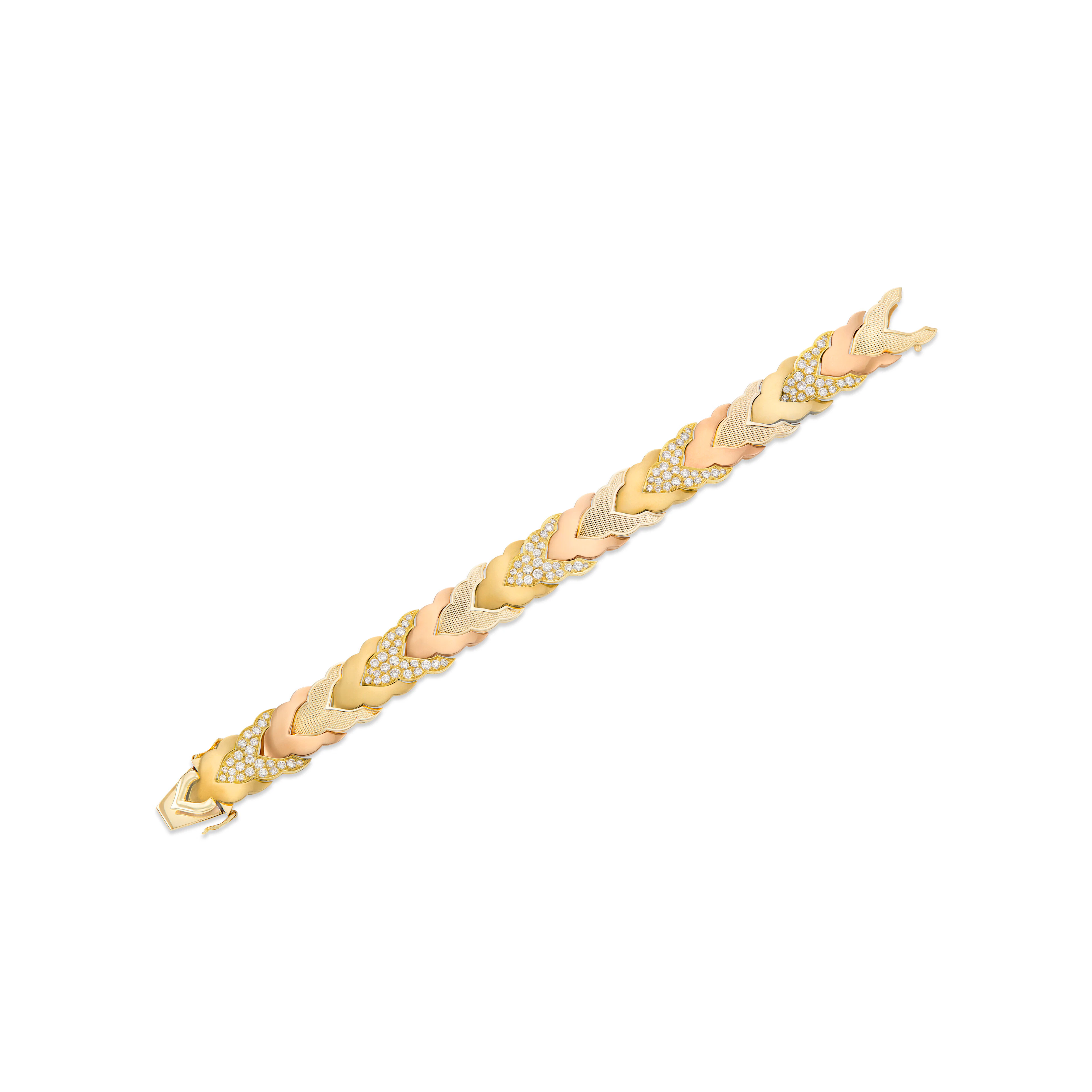 Bulgari Diamond and Tri-Colored Gold Bracelet
