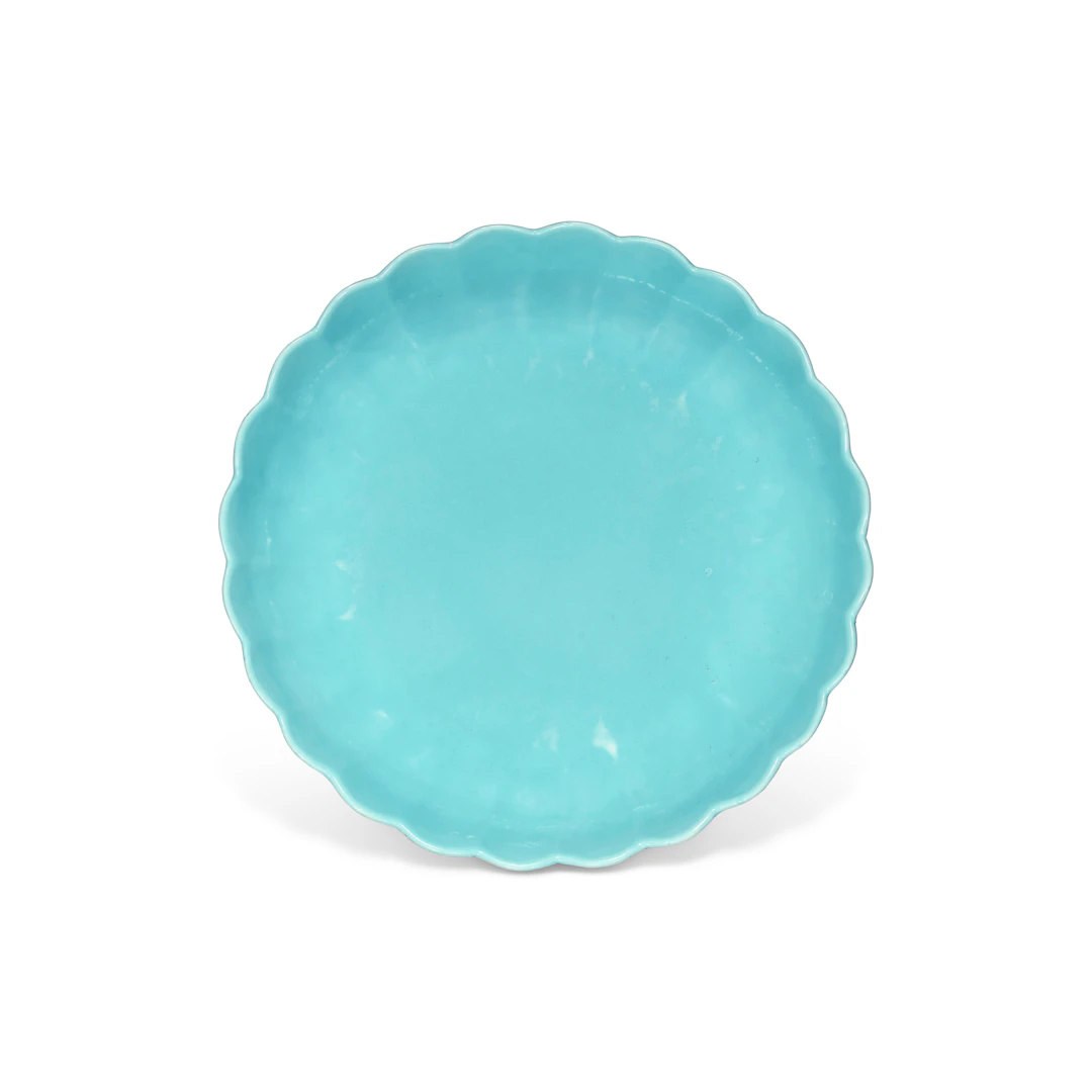 A Rare Turquoise-Enamelled 'Chrysanthemum' Dish