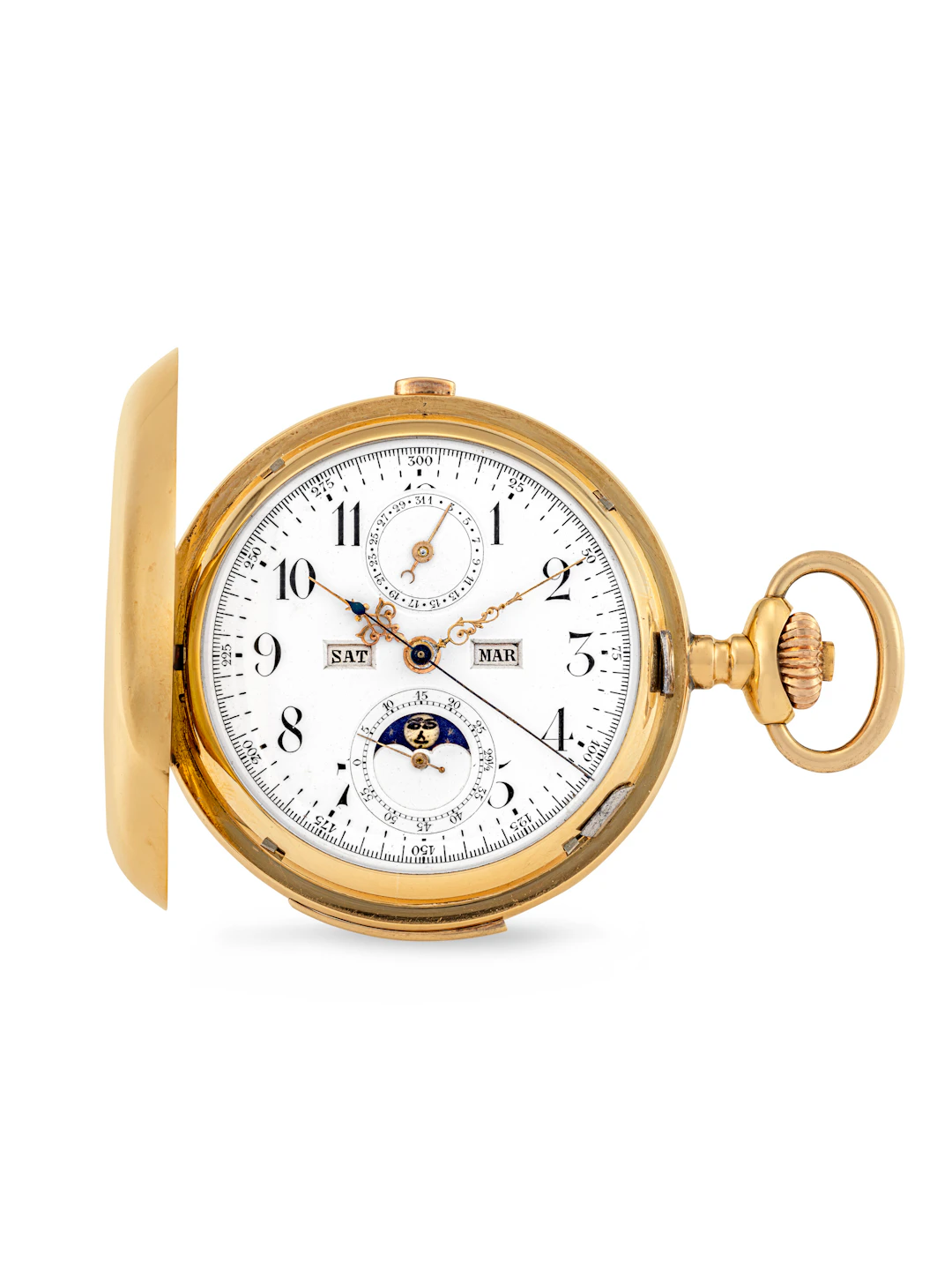 Anon, Gold Minute Repeating Triple Calendar Chronograph Pocket Watch