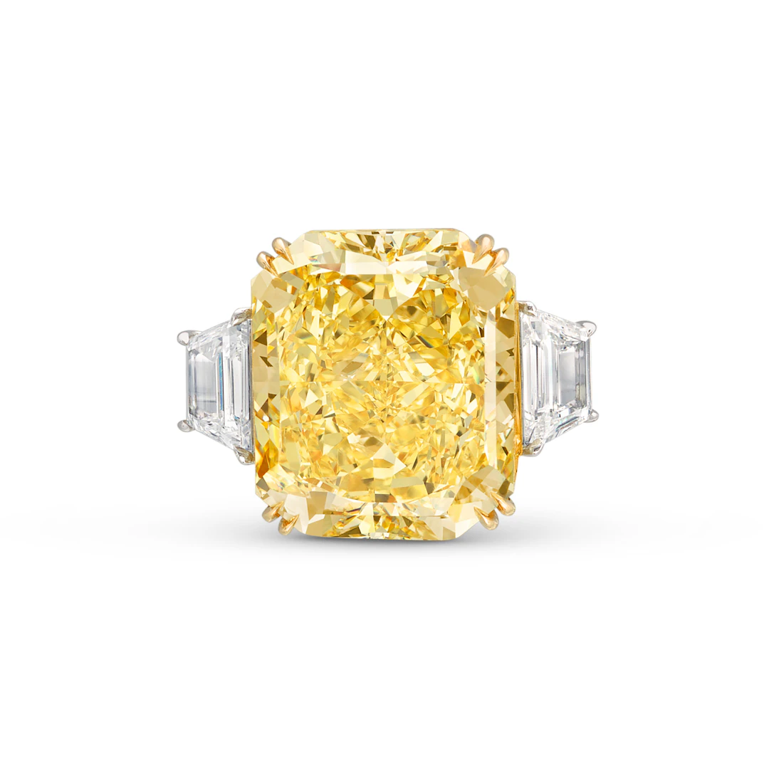 Coloured Diamond and Diamond Ring
