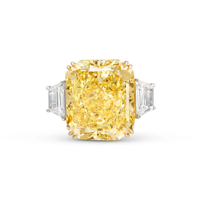 Coloured Diamond and Diamond Ring