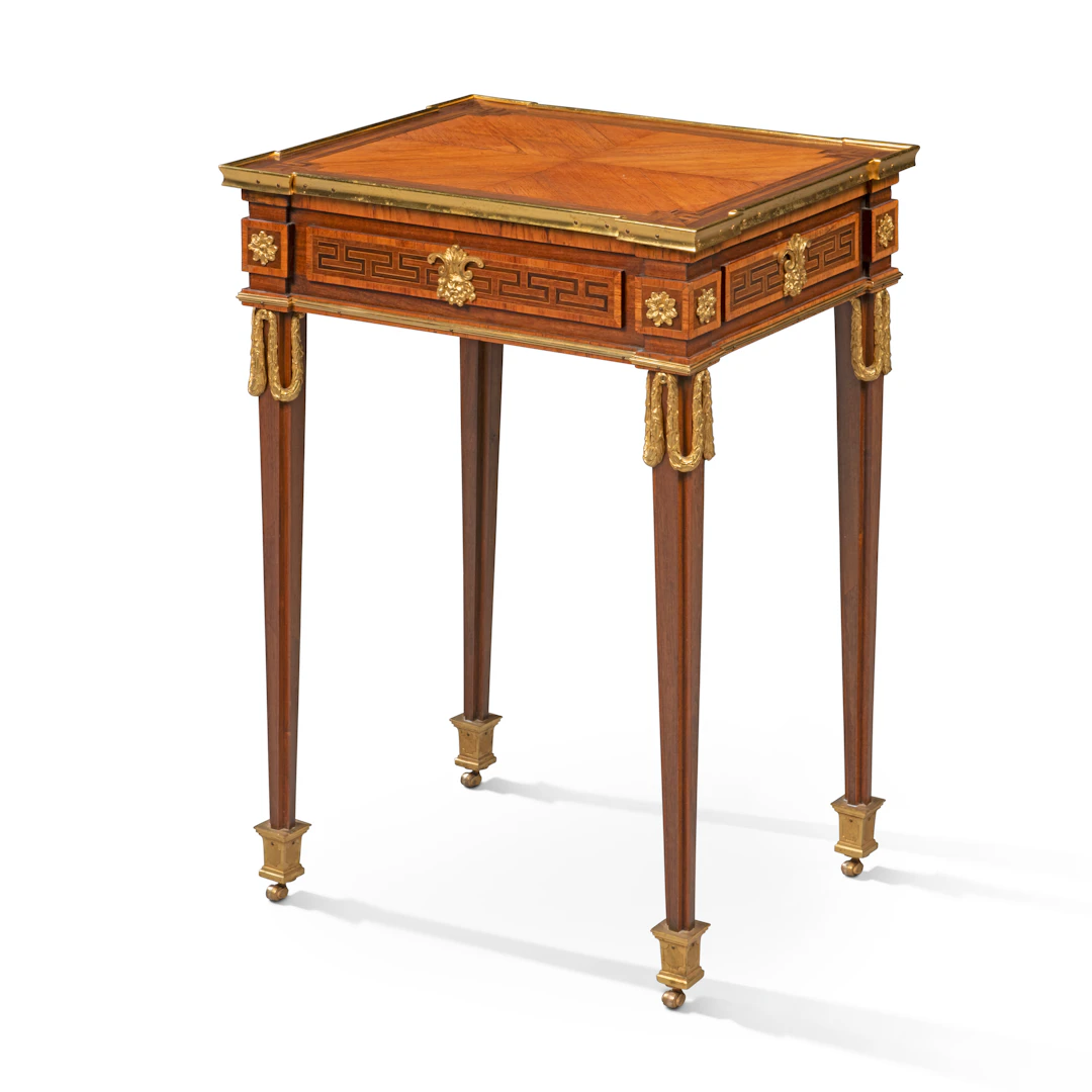 A Late Louis Xvi Ormolu-Mounted Tulipwood, Amaranth and Kingwood Occasional