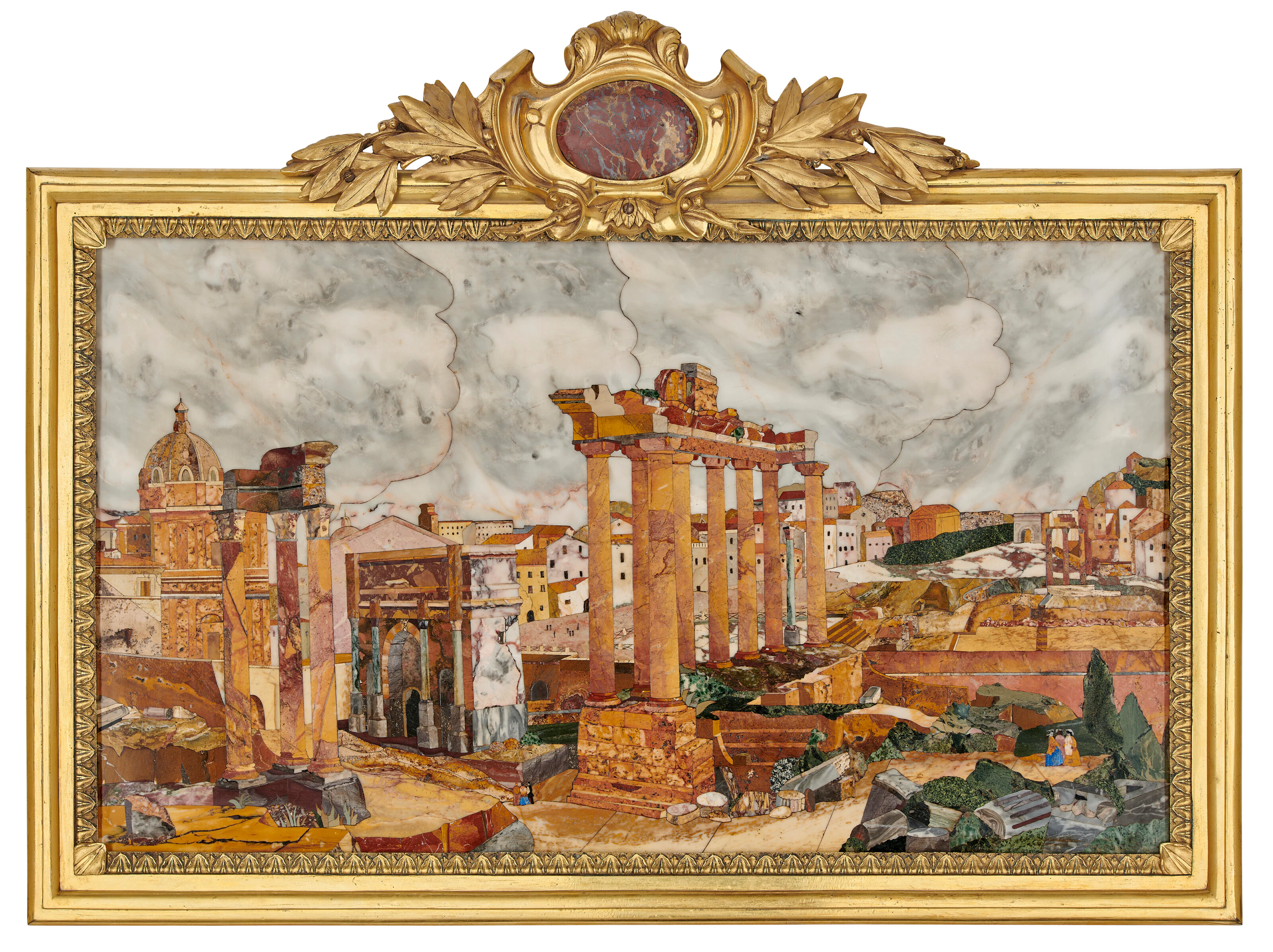A Large Italian Pietra Dura Plaque