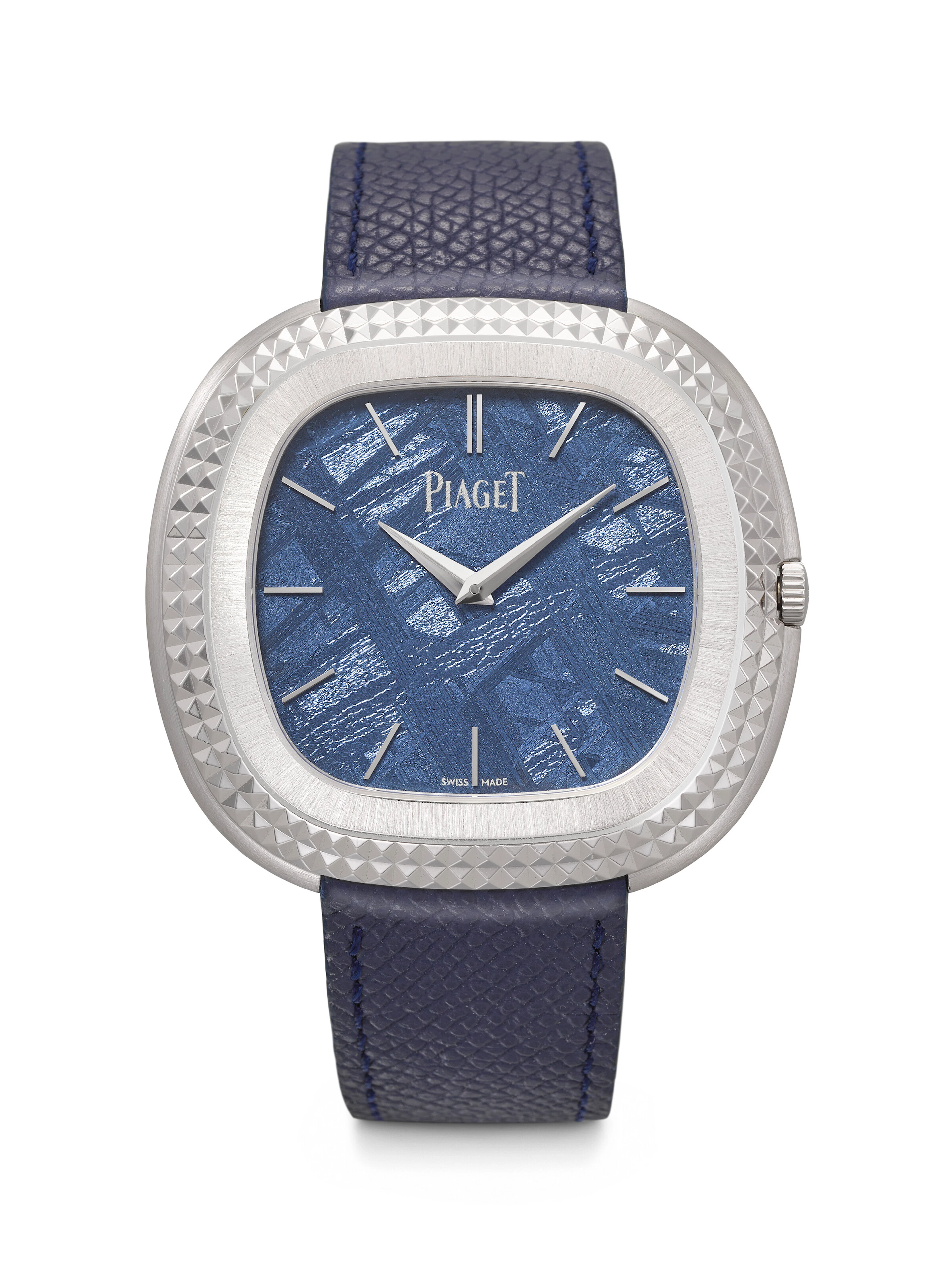 Piaget. An Eye-Catching 18K White Gold Cushion-Shaped Automatic Wristwatch