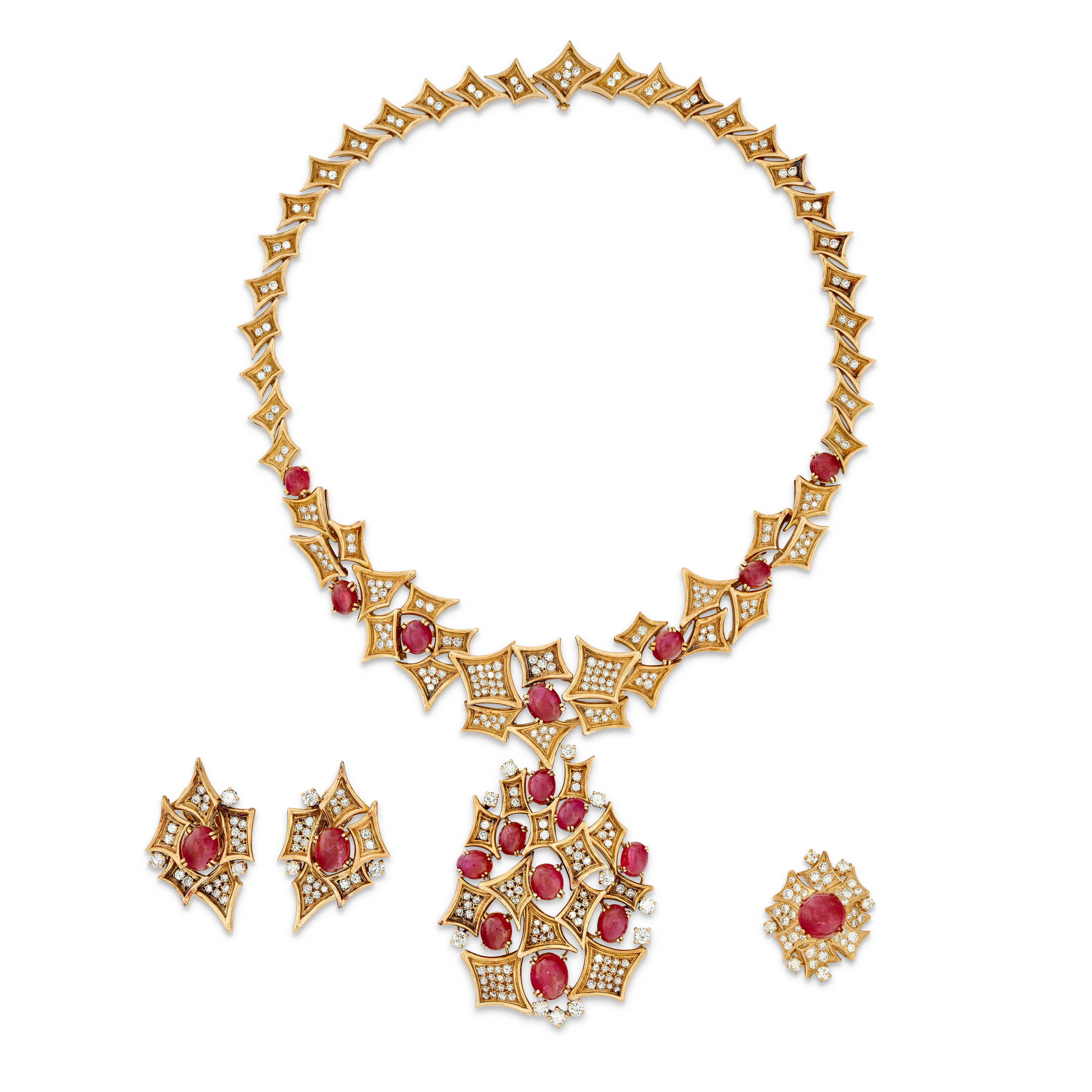 Piaget Suite of Ruby and Diamond Jewellery