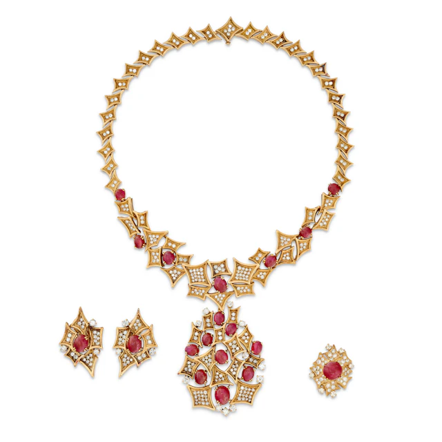 Piaget Suite of Ruby and Diamond Jewellery