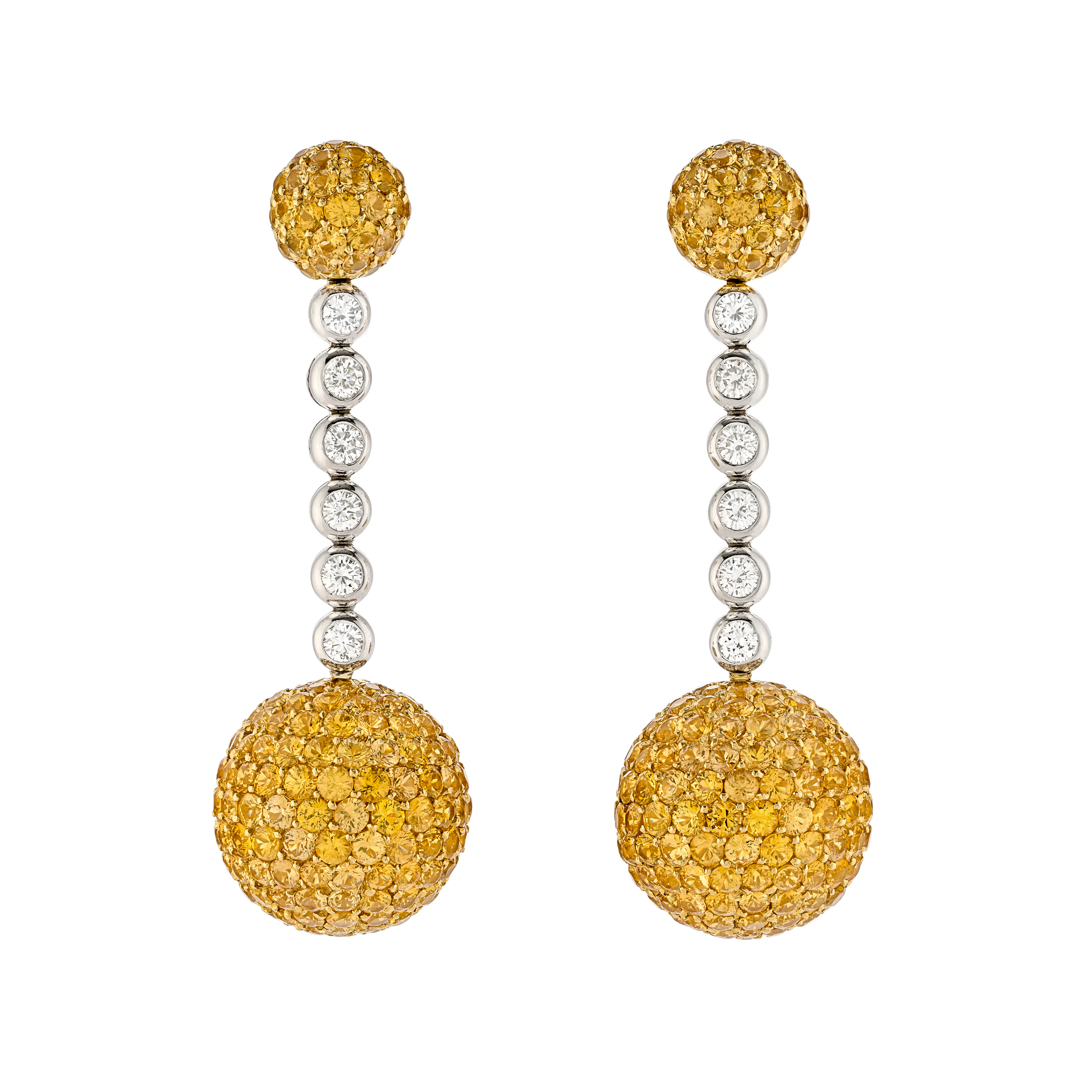 De Grisogono Pair of Coloured Sapphire and Diamond 'Boule' Earrings