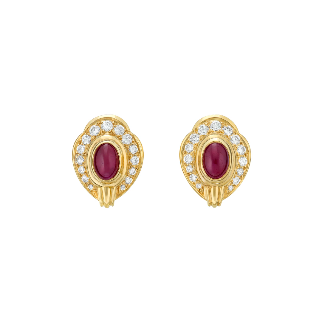 Cartier Ruby and Diamond Earrings