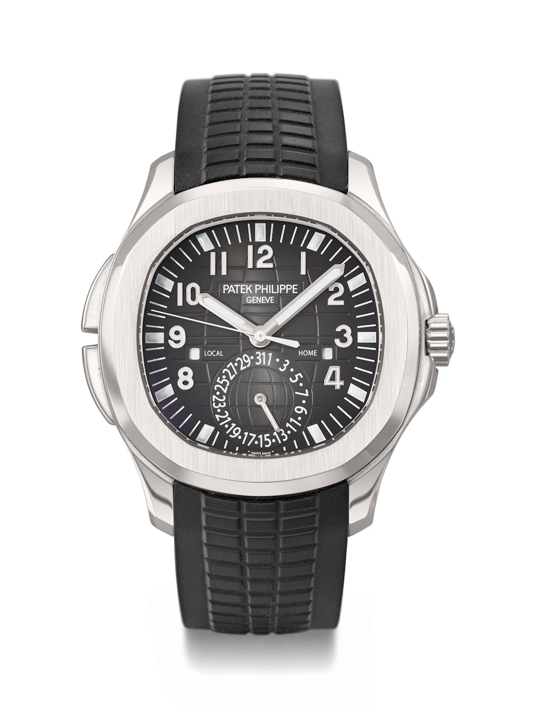 Patek Philippe. A Coveted Stainless Steel Automatic Dual Time Wristwatch
