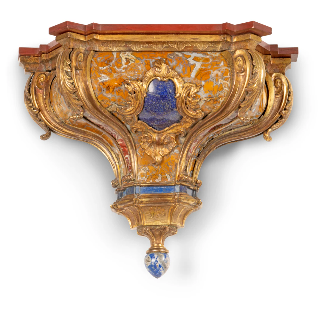 An Italian Ormolu-Mounted and Pietra Dura Wall Bracket