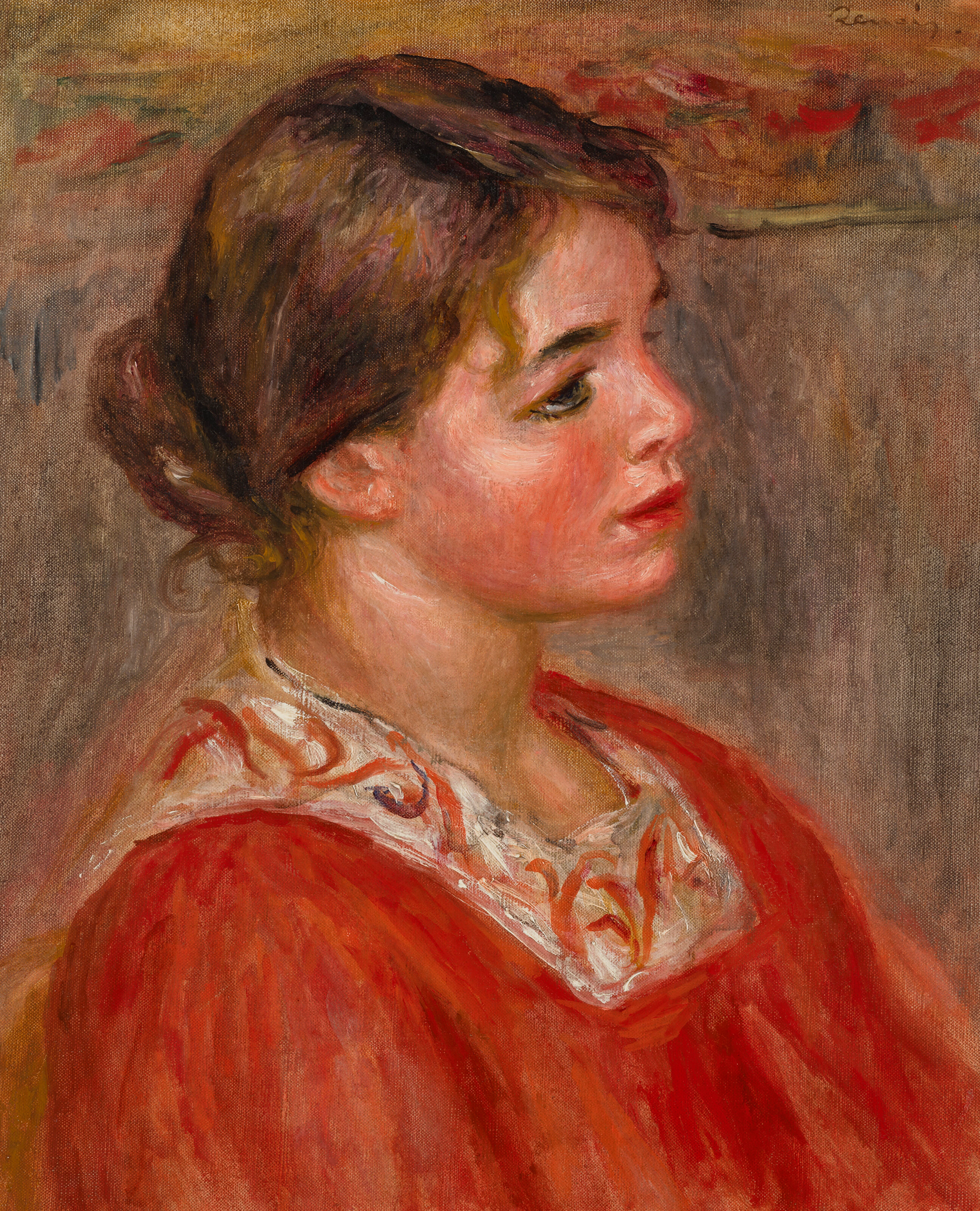 PIERRE-AUGUSTE RENOIR (1841-1919) Femme au corsage rouge