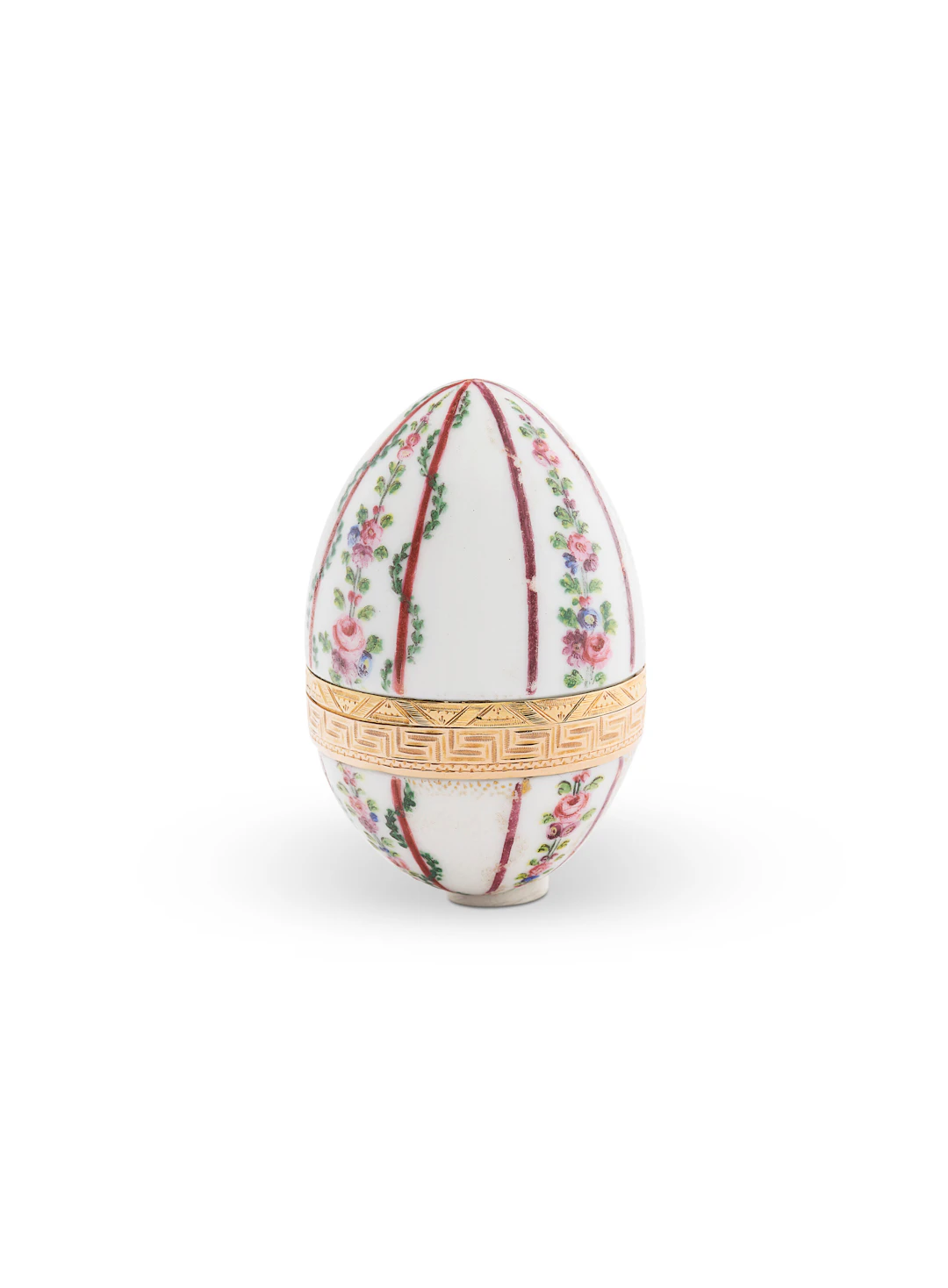 Boîte En Forme D’œuf En Porcelaine Tendre De sèvres Et Montures En
