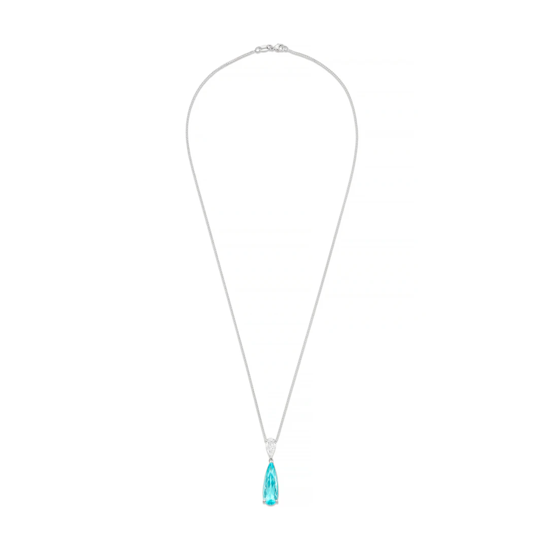 Tourmaline and Diamond Pendant-Necklace