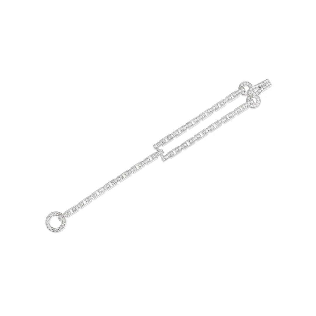 Cartier Diamond and White Gold 'Agrafe' Bracelet
