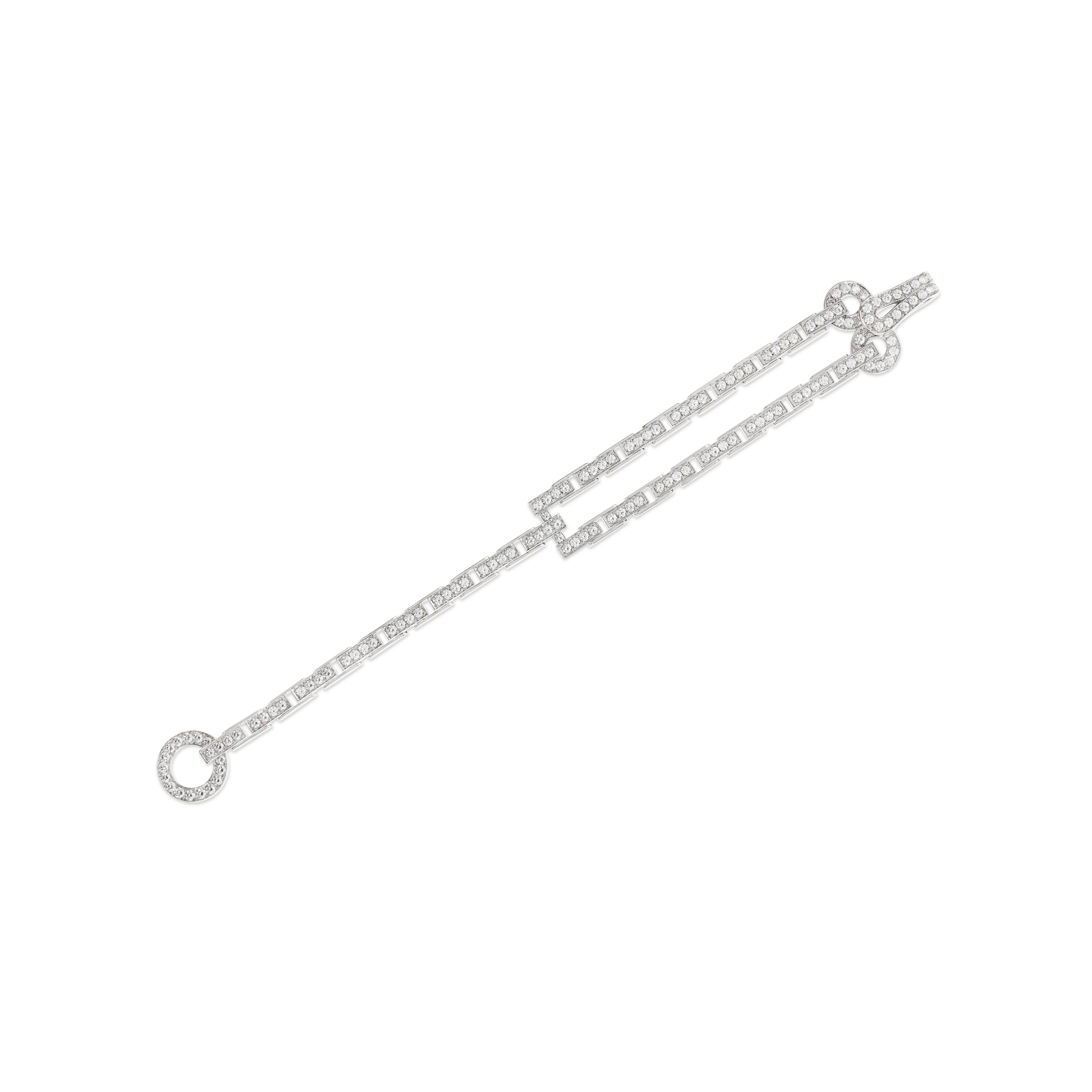 Cartier Diamond and White Gold 'Agrafe' Bracelet