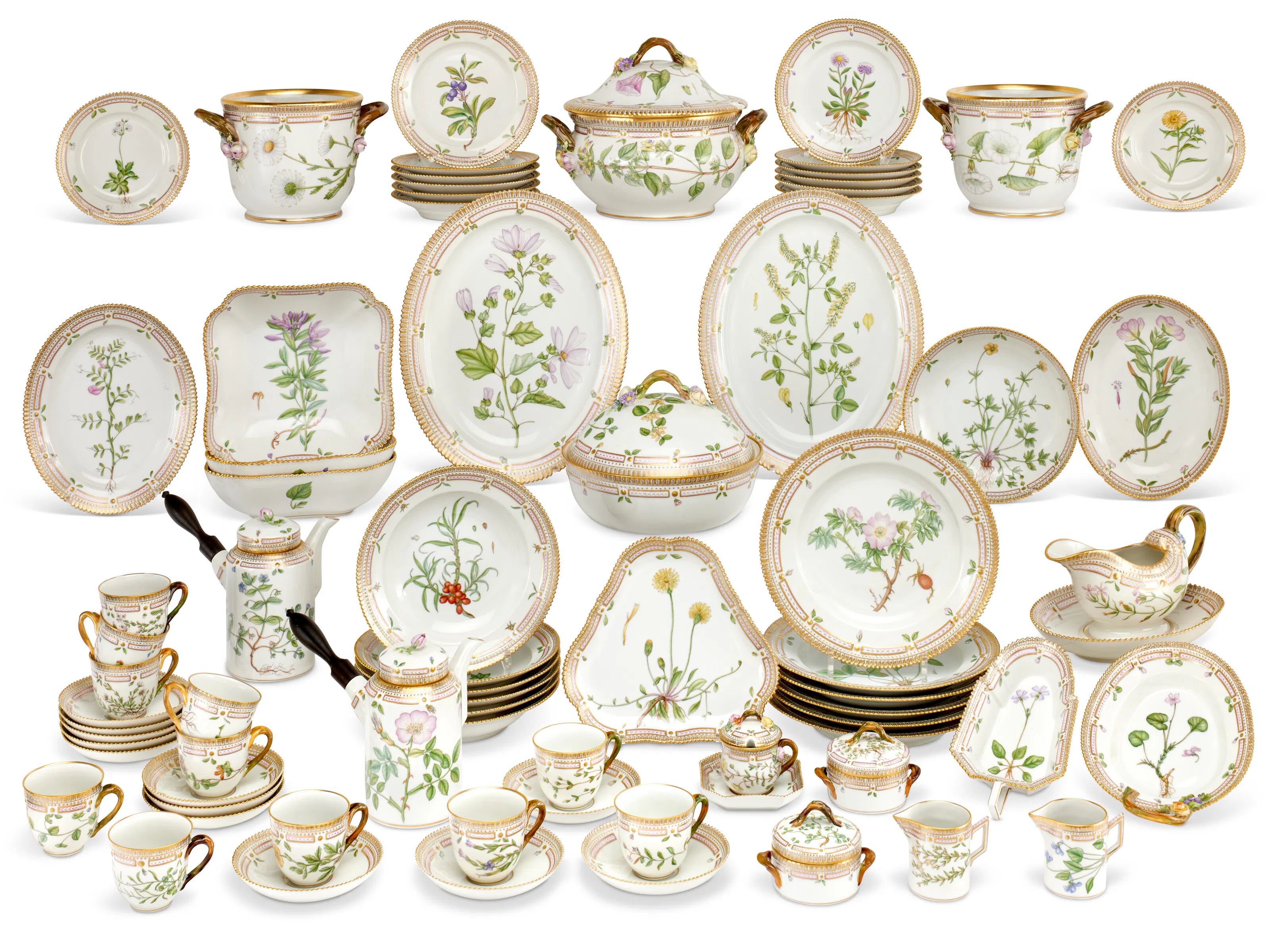 Partie De Service 'Flora Danica' En Porcelaine