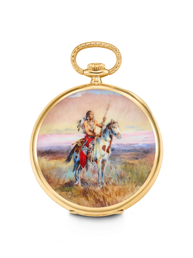 PATEK PHILIPPE. AN EXCEPTIONAL AND UNIQUE 18K GOLD LEPINE-STYLE KEYLESS